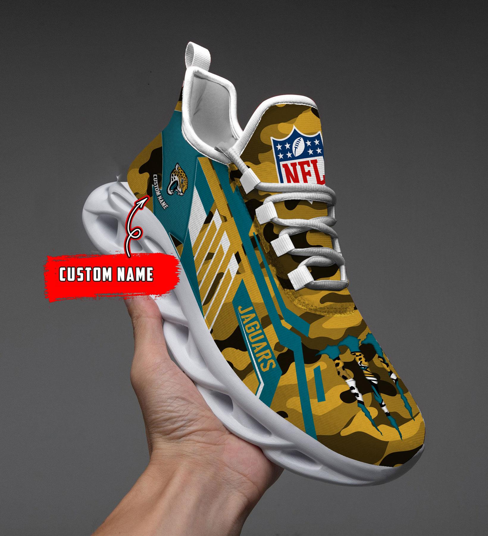 Personalized Jacksonville Jaguars Max Soul Shoes Sneakers for Men And Women – NFL Football Fan Shoes, Team Sneakers