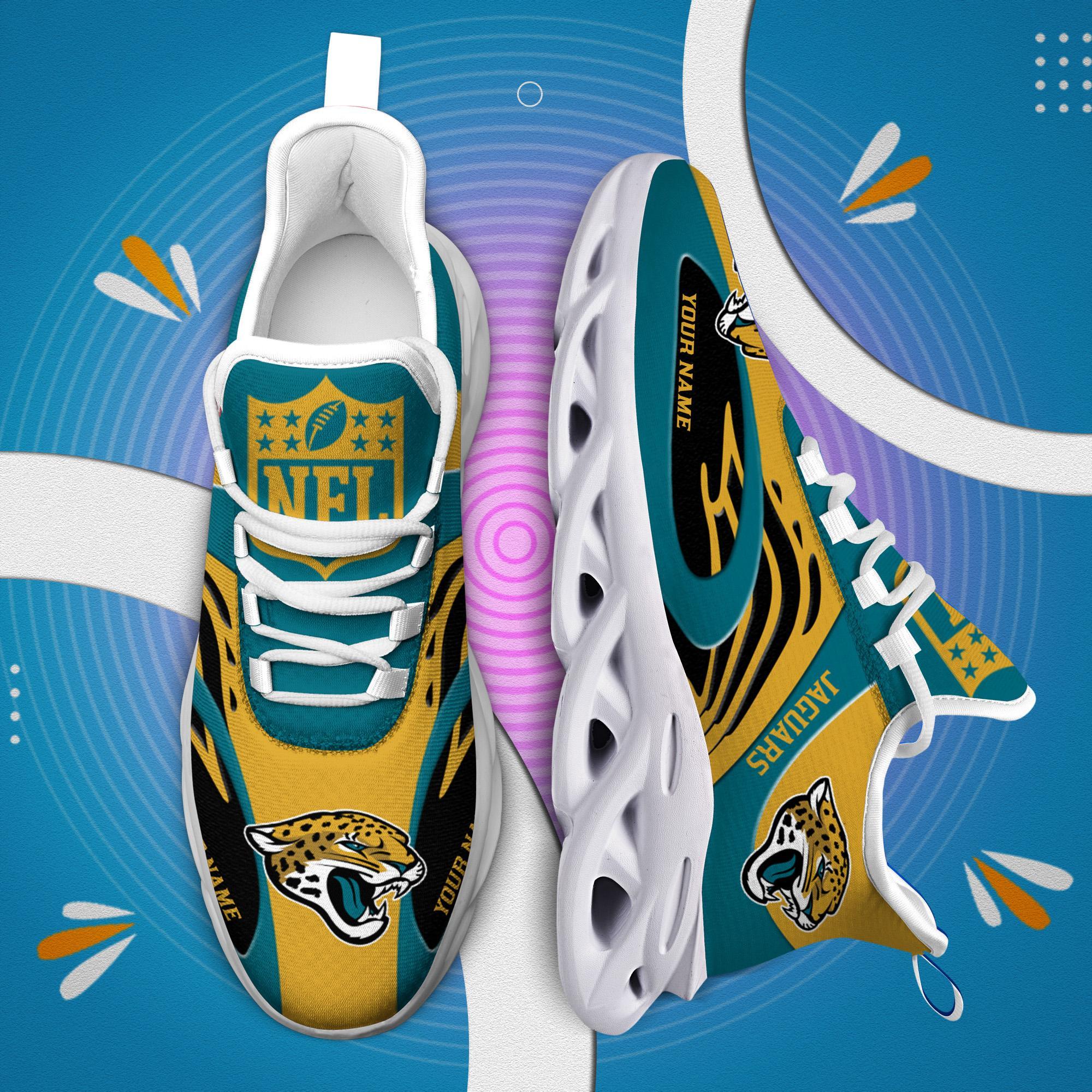 Personalized Jacksonville Jaguars Max Soul Shoes Sneakers for Men And Women – NFL Football Fan Shoes, Team Sneakers