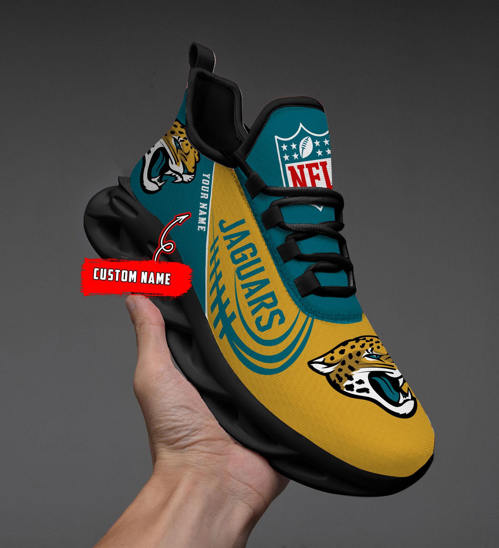 Personalized Jacksonville Jaguars Max Soul Shoes Sneakers for Men And Women – NFL Football Fan Shoes, Team Sneakers