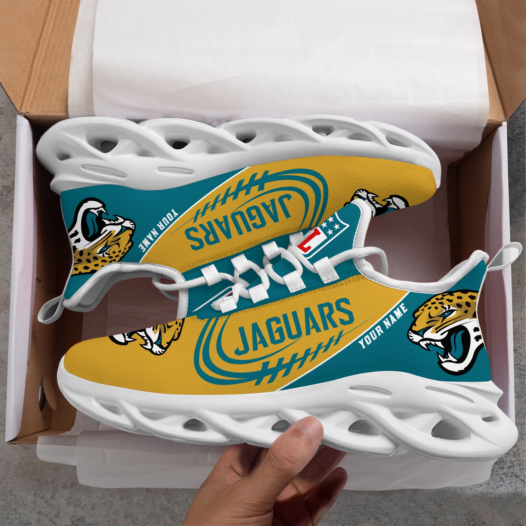 Personalized Jacksonville Jaguars NFL Max Soul Shoes Sneakers for Men And Women – NFL Football Fan Shoes, Team Sneakers - Image 4