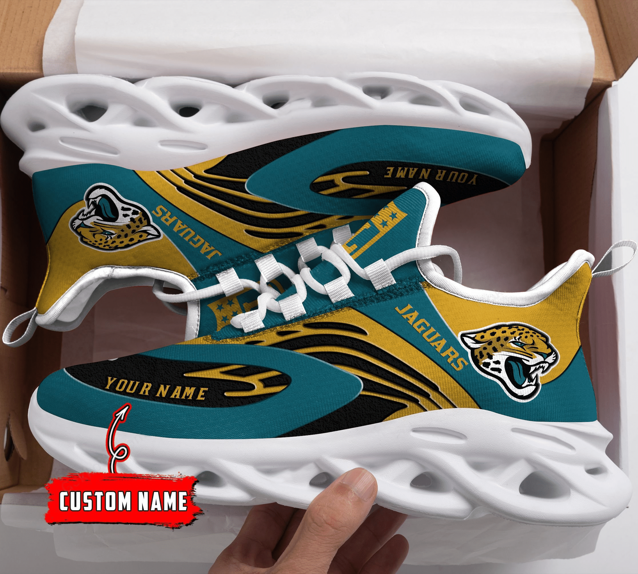 Personalized Jacksonville Jaguars NFL Max Soul Shoes Sneakers for Men And Women – NFL Football Fan Shoes, Team Sneakers