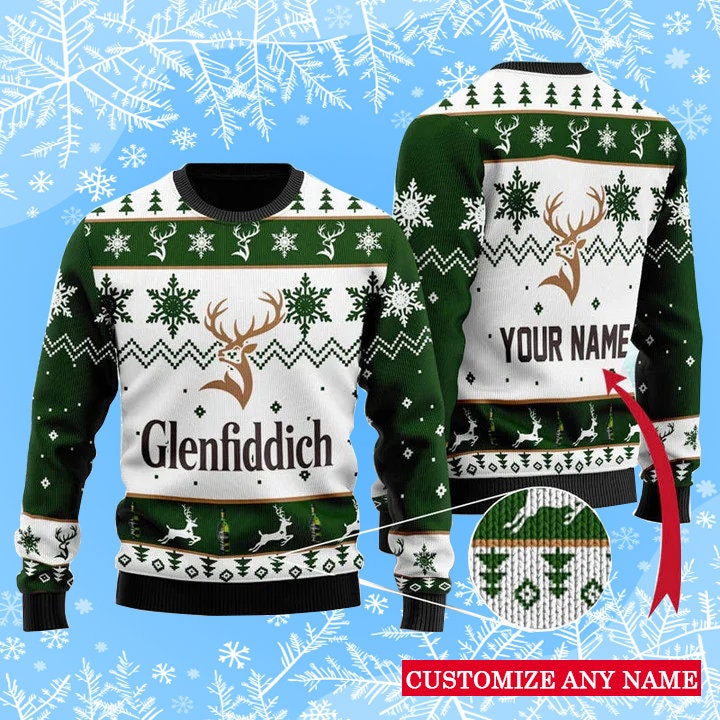 Personalized Jameson Irish Whiskey Ugly Christmas Sweater