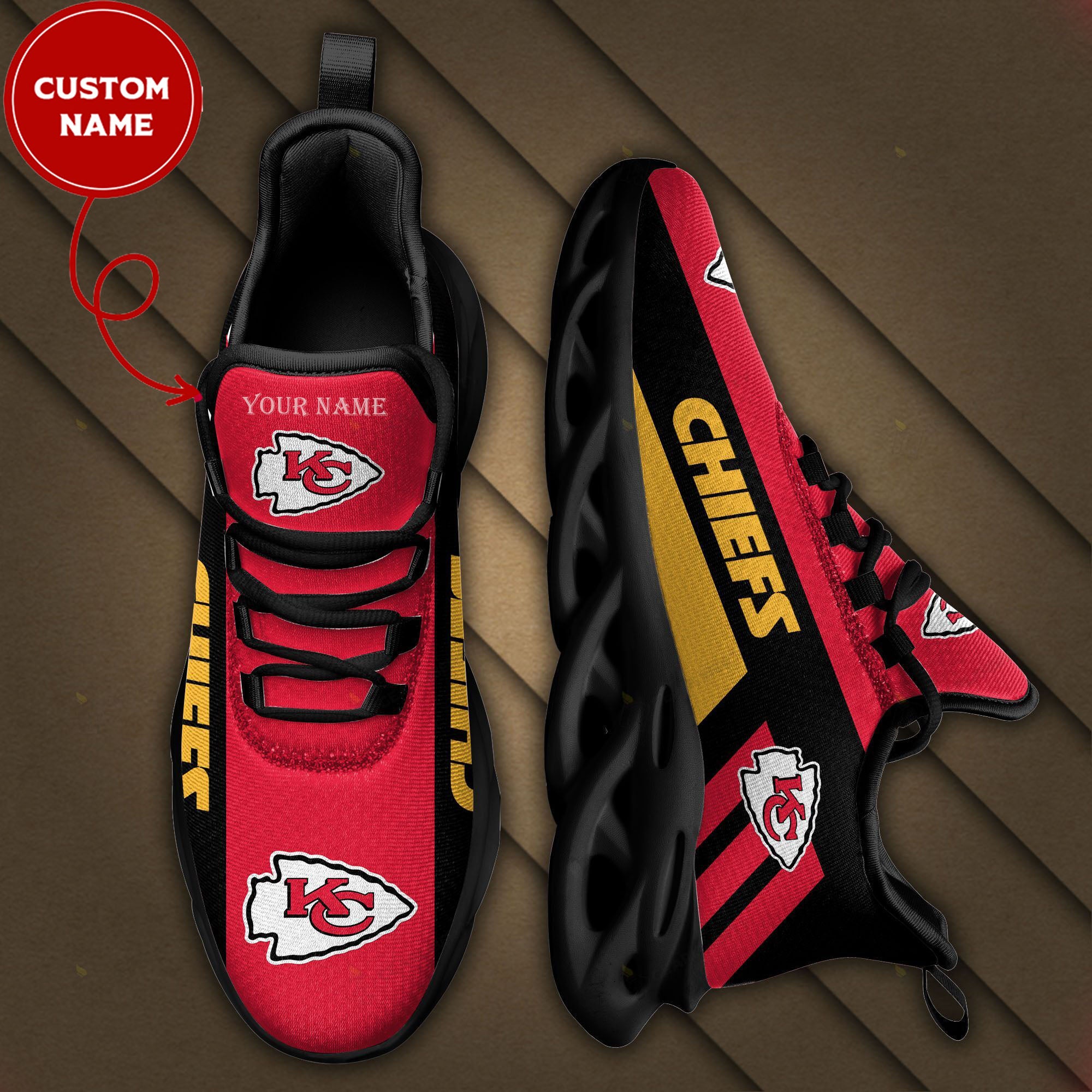 Personalized Kansas City Chiefs Max Soul Shoes Sneakers for Men And Women – NFL Football Fan Shoes, Team Sneakers