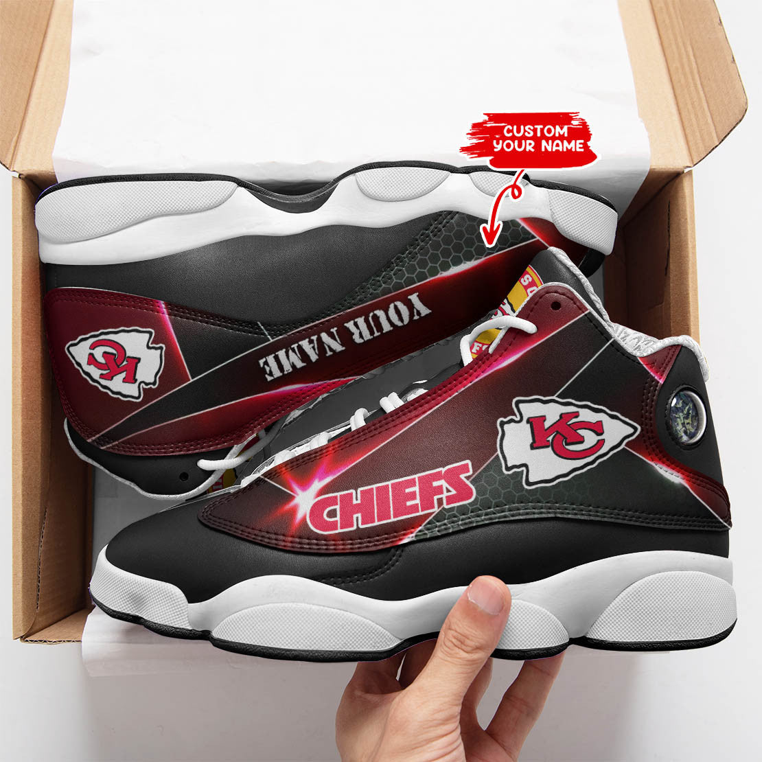 Personalized Kansas City Chiefs NFL JD13 Sneakers Shoes for Men & Women | Custom Fan Gift