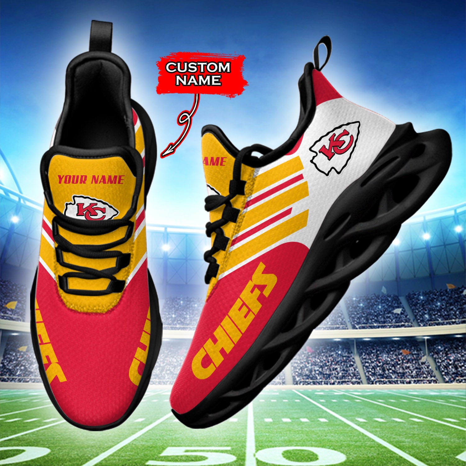 Personalized Kansas City Chiefs NFL Max Soul Shoes Sneakers for Men And Women – NFL Football Fan Shoes, Team Sneakers - Image 3