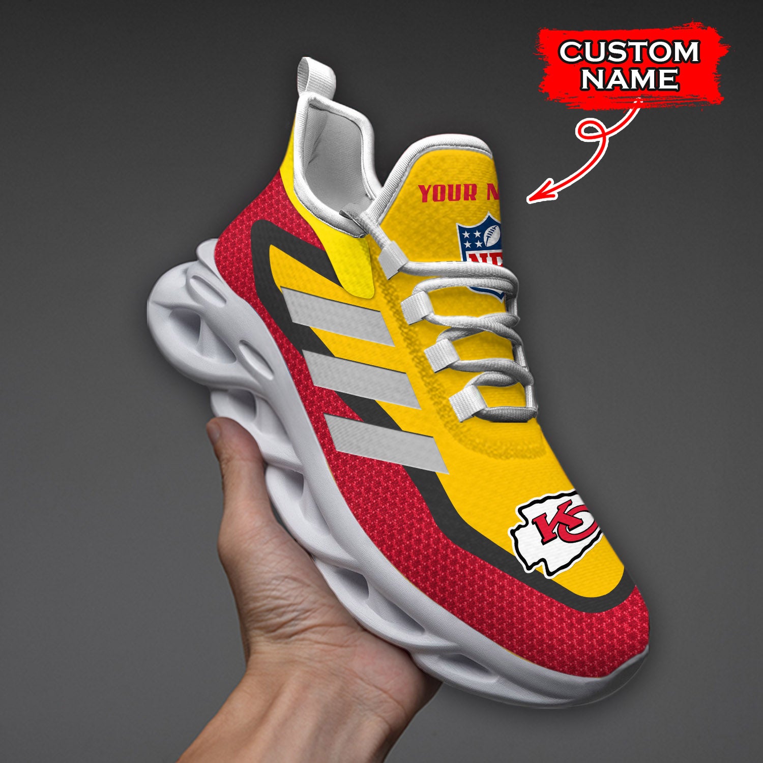 Personalized Kansas City Chiefs NFL Max Soul Shoes Sneakers for Men And Women – NFL Football Fan Shoes, Team Sneakers