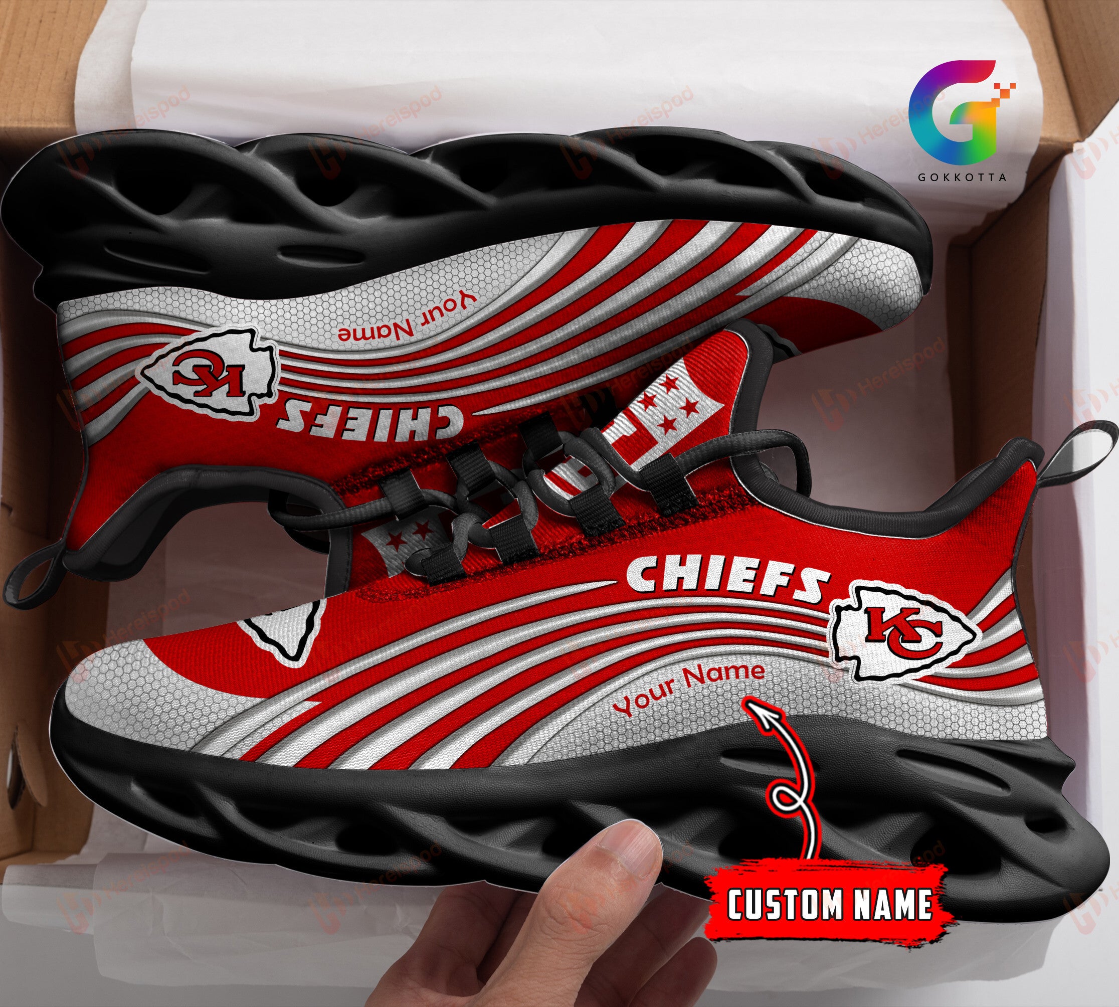 Personalized Kansas City Chiefs NFL Max Soul Shoes Sneakers for Men And Women – NFL Football Fan Shoes, Team Sneakers