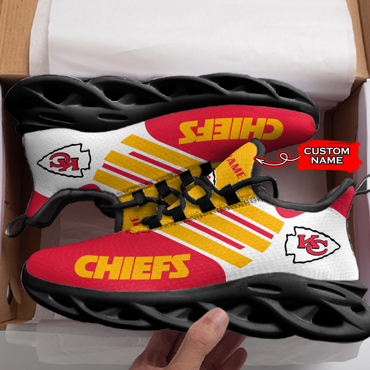 Personalized Kansas City Chiefs NFL Max Soul Shoes Sneakers for Men And Women – NFL Football Fan Shoes, Team Sneakers - Image 4