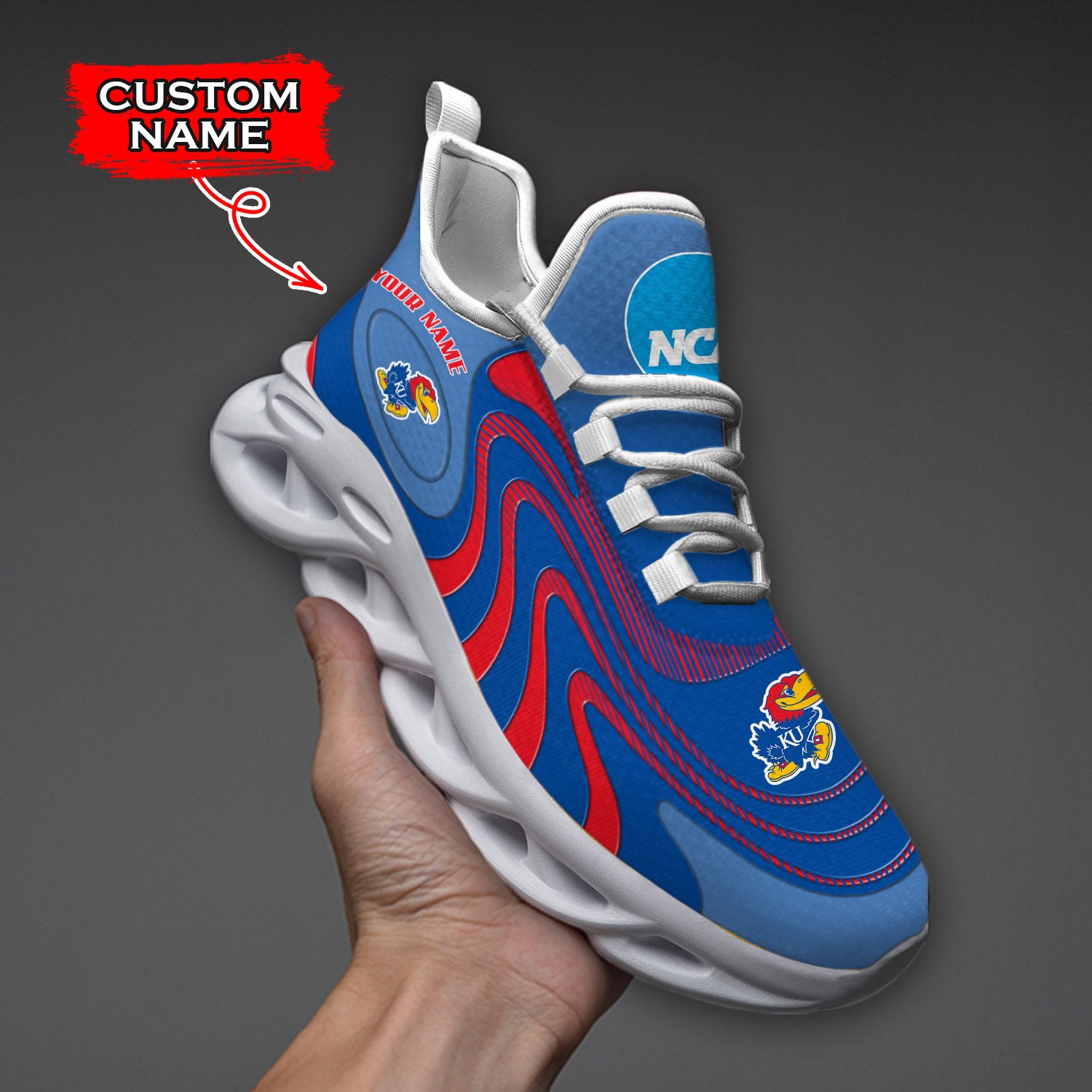 Personalized Kansas Jayhawks NCAA Max Soul Shoes Sneakers for Men And Women – NCAA Fan Shoes, Team Sneakers