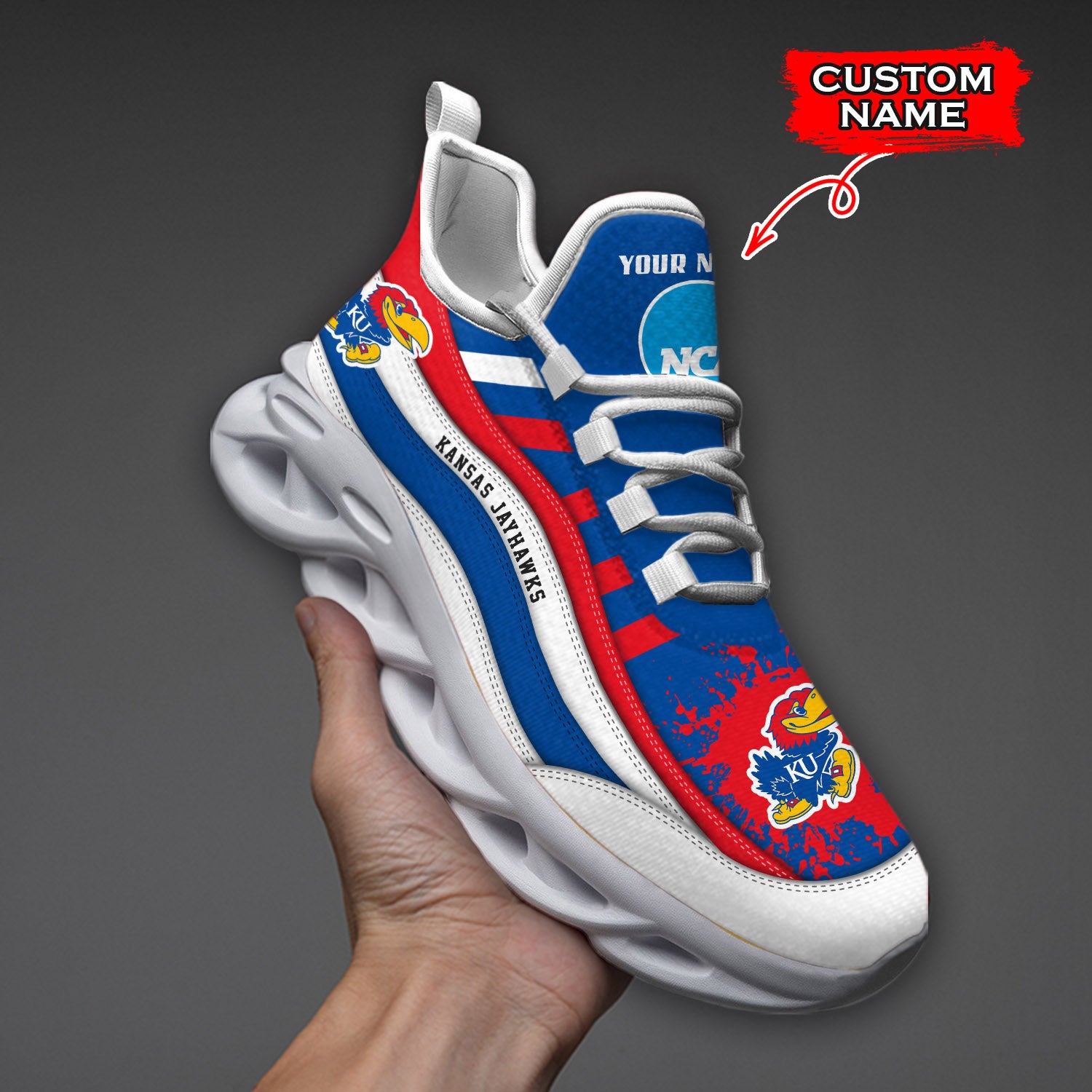 Personalized Kansas Jayhawks NCAA Max Soul Shoes Sneakers for Men And Women – NCAA Fan Shoes, Team Sneakers