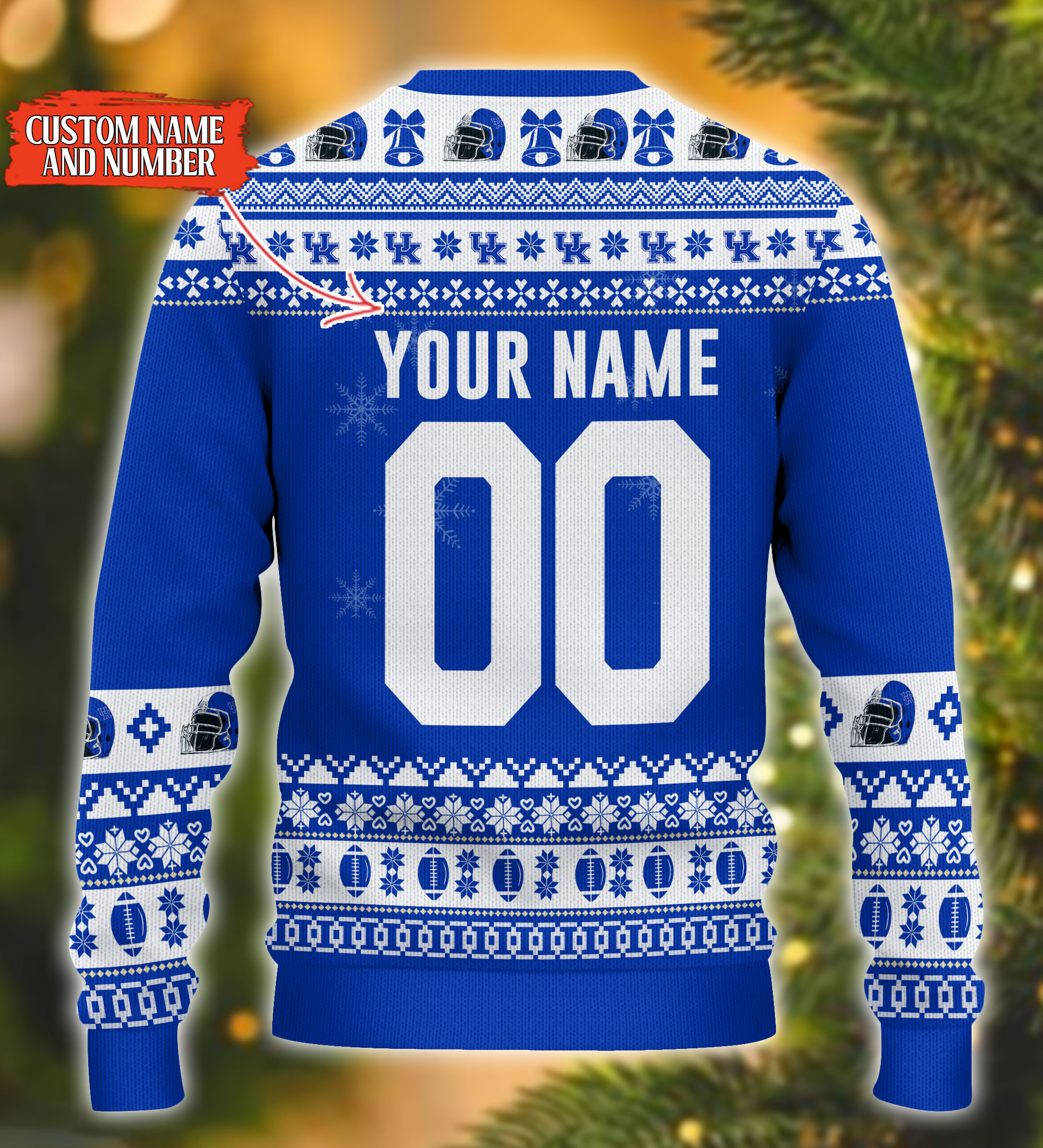 Personalized Kentucky Wildcats Mickey Ugly Christmas Sweater, - Image 3