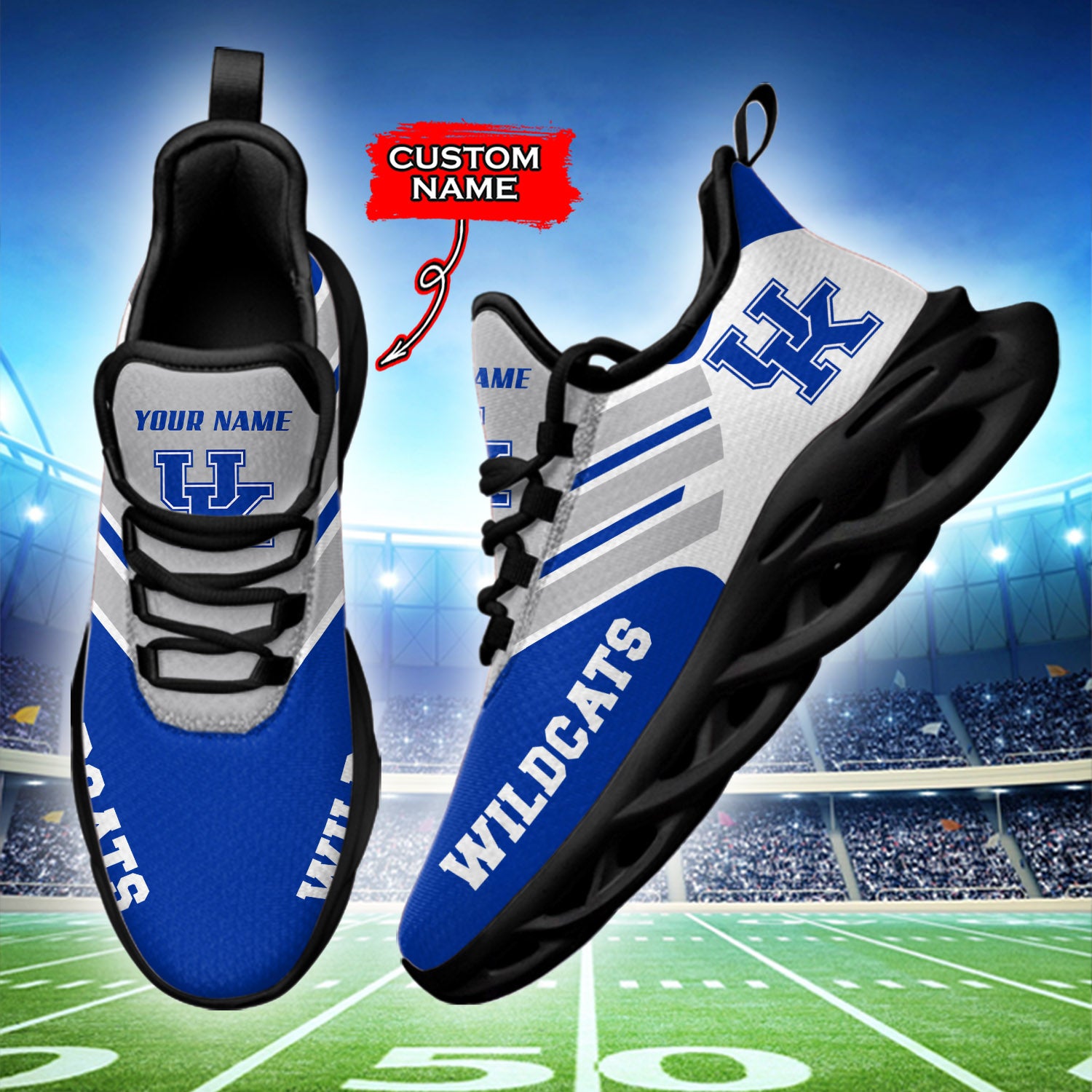 Personalized Kentucky Wildcats NCAA Max Soul Shoes Sneakers for Men And Women – NCAA Fan Shoes, Team Sneakers - Image 3