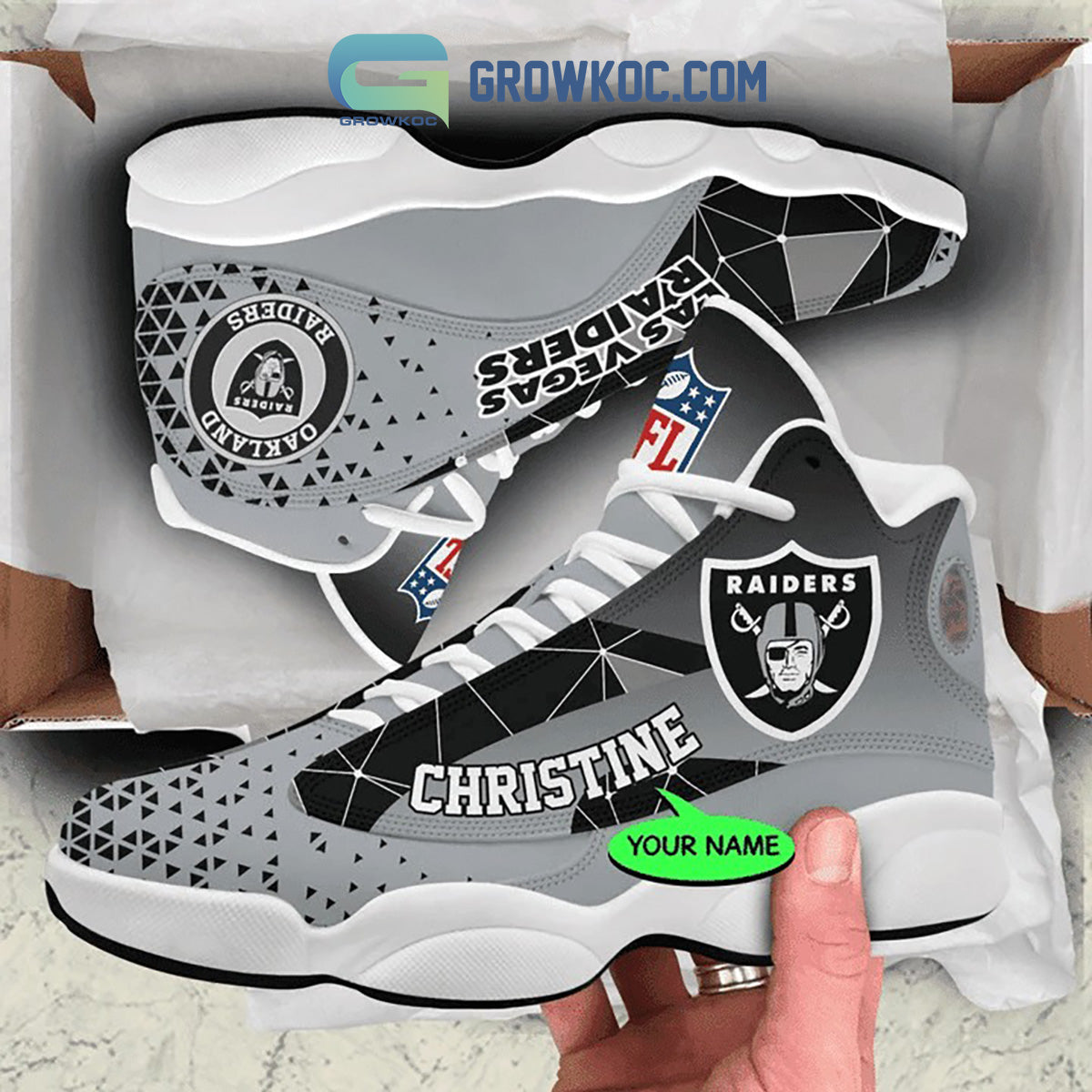 Personalized Las Vegas Raiders JD13 Sneakers Shoes for Men & Women | Custom Fan Gift