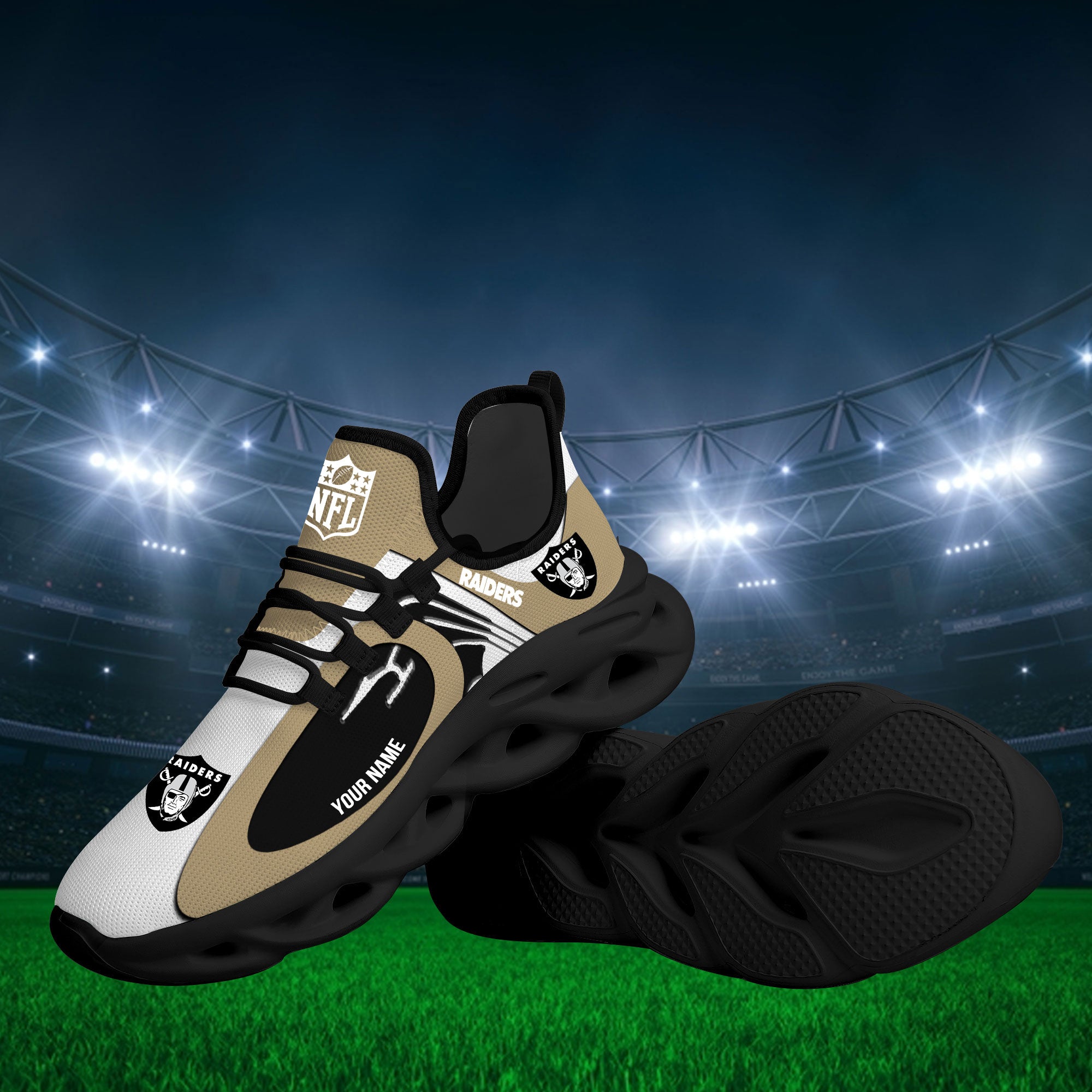 Personalized Las Vegas Raiders Max Soul Shoes Sneakers for Men And Women – NFL Football Fan Shoes, Team Sneakers