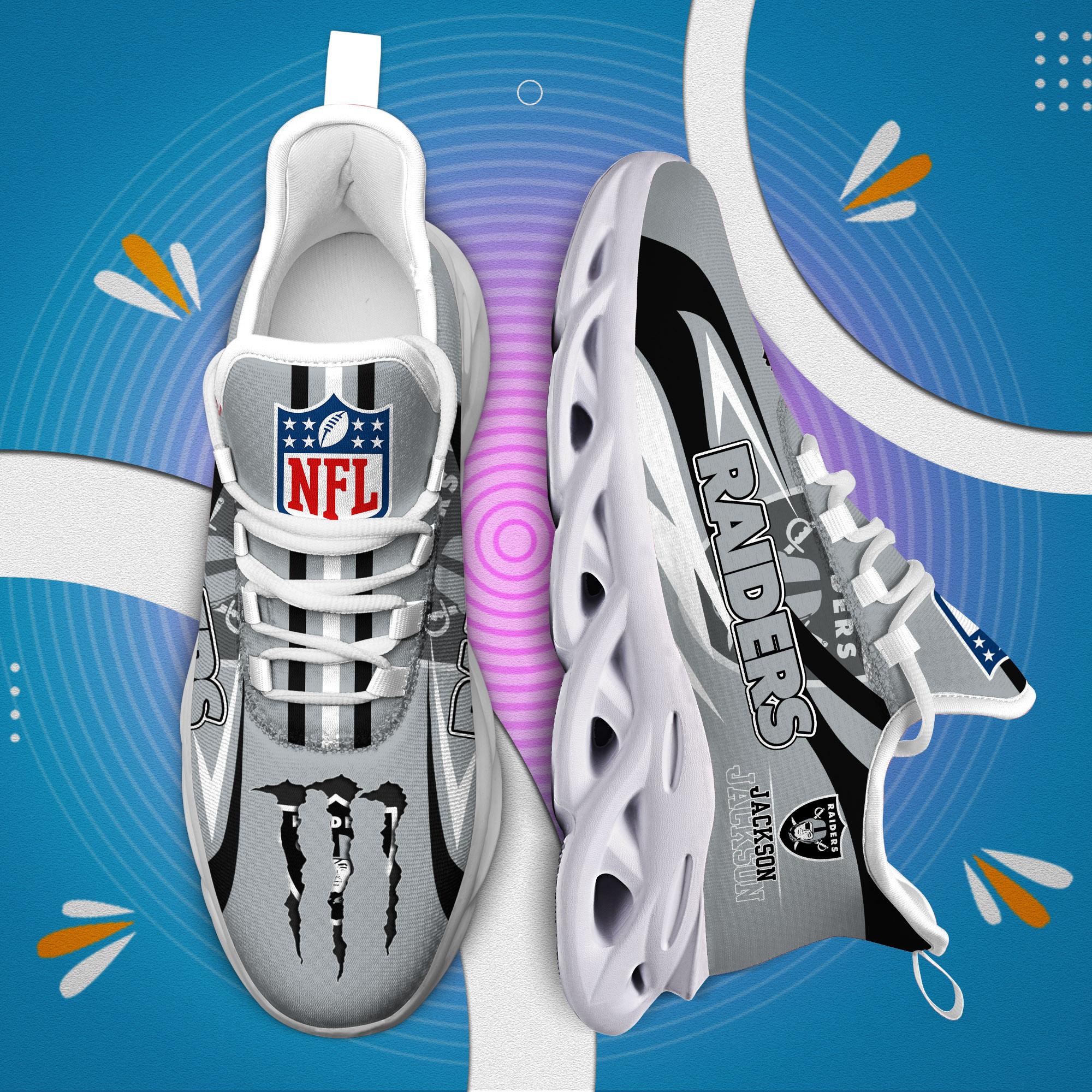 Personalized Las Vegas Raiders Max Soul Shoes Sneakers for Men And Women – NFL Football Fan Shoes, Team Sneakers - Image 3