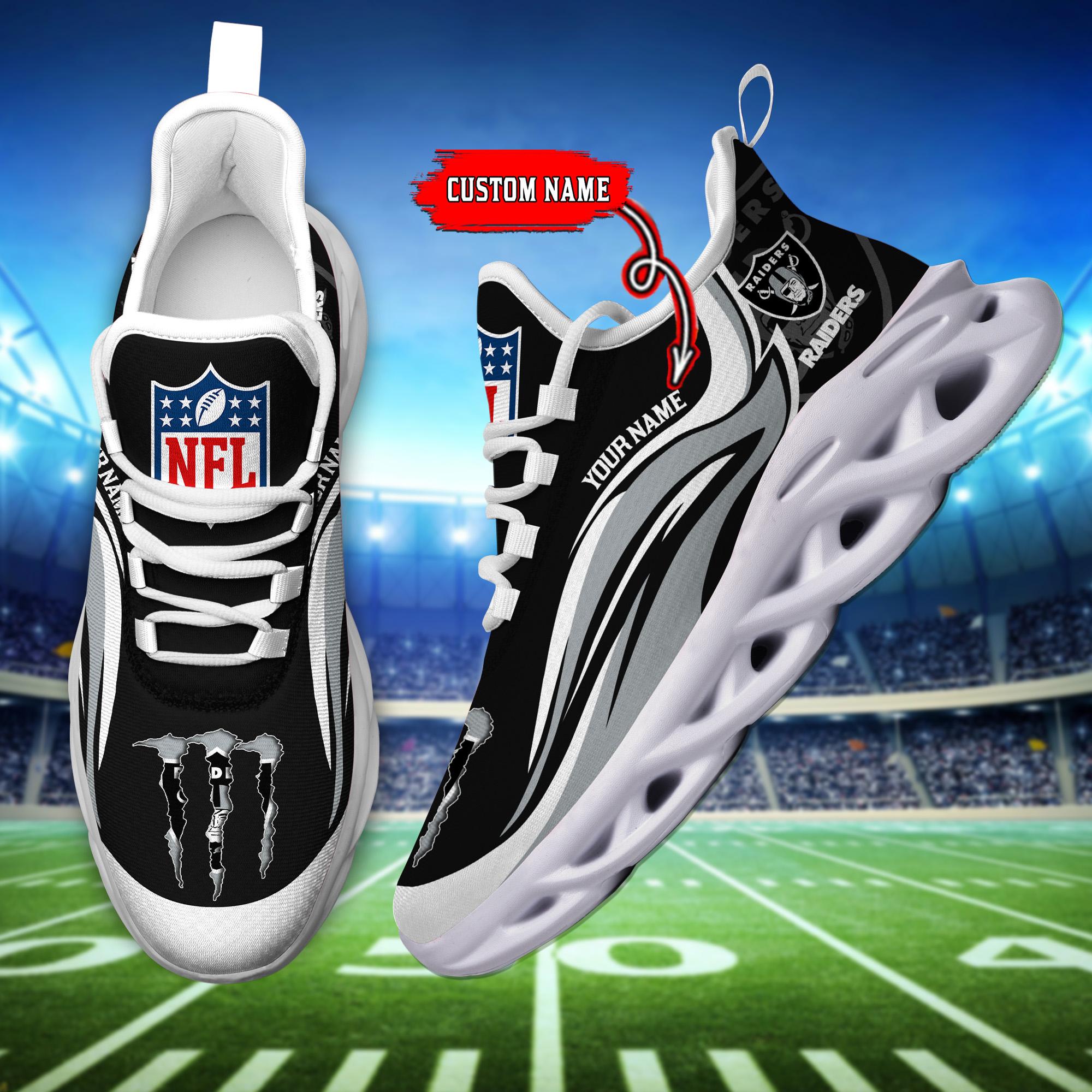 Personalized Las Vegas Raiders Max Soul Shoes Sneakers for Men And Women – NFL Football Fan Shoes, Team Sneakers