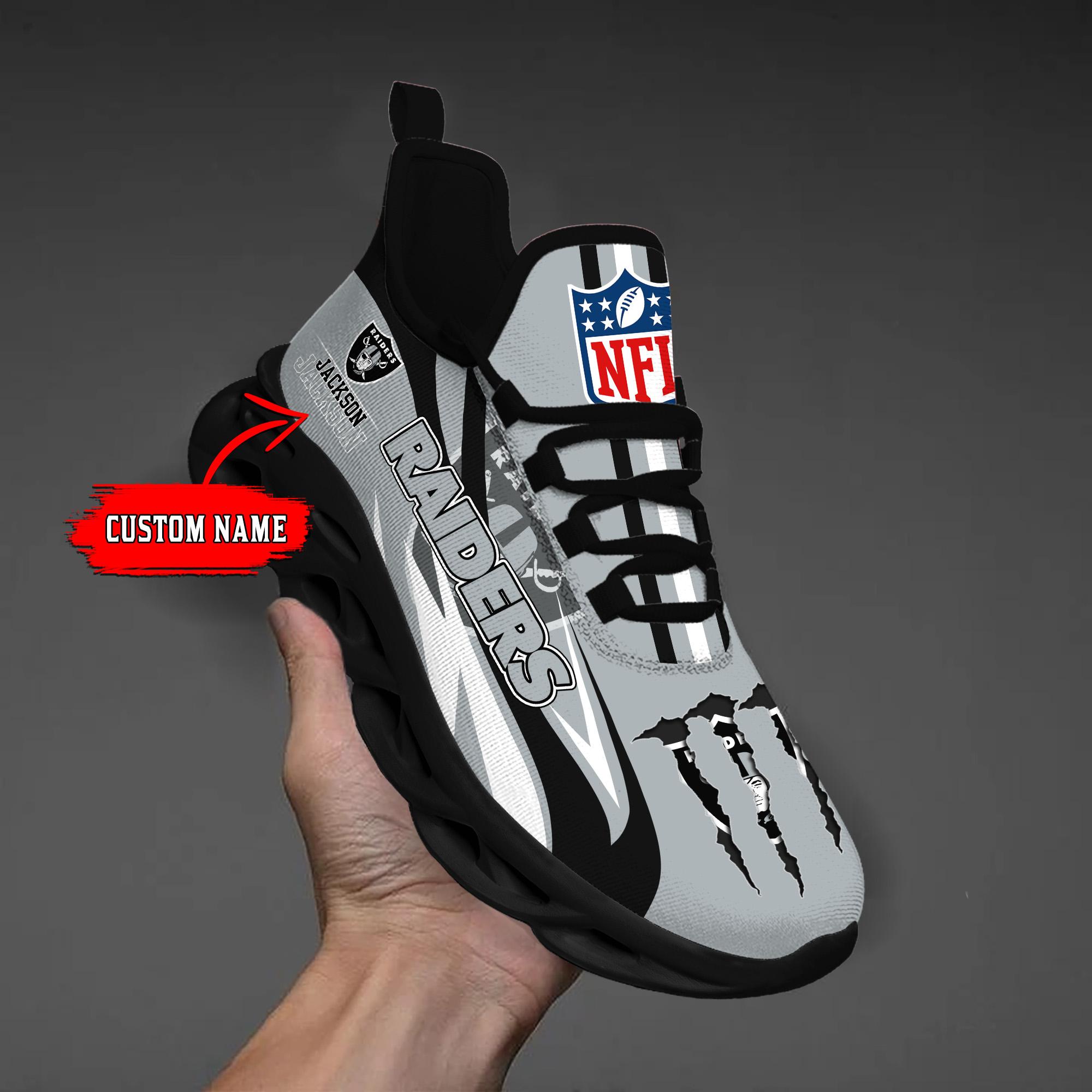 Personalized Las Vegas Raiders Max Soul Shoes Sneakers for Men And Women – NFL Football Fan Shoes, Team Sneakers - Image 4