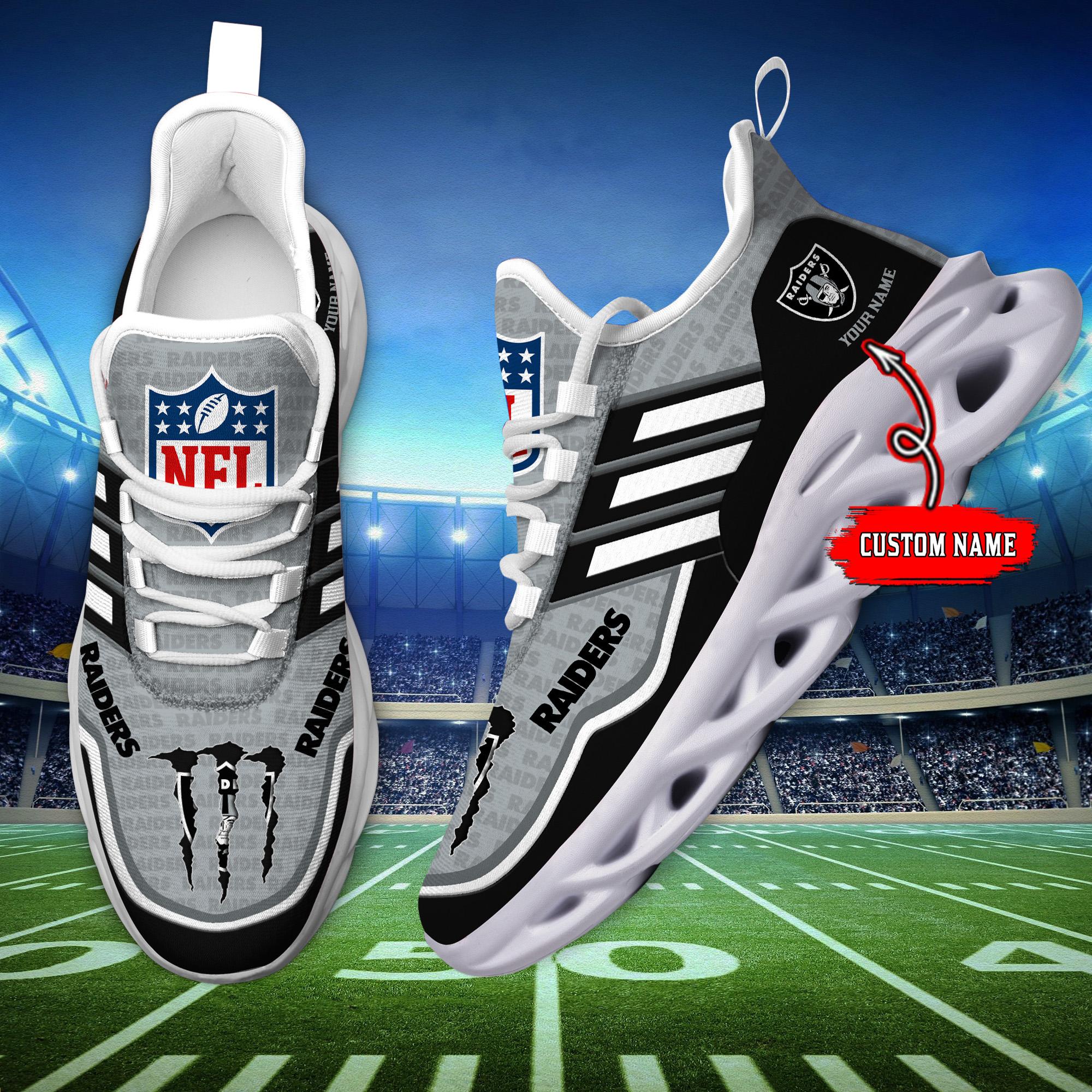 Personalized Las Vegas Raiders Max Soul Shoes Sneakers for Men And Women – NFL Football Fan Shoes, Team Sneakers
