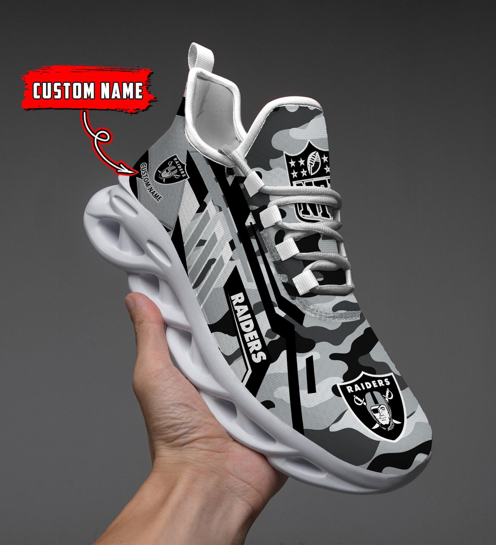 Personalized Las Vegas Raiders Max Soul Shoes Sneakers for Men And Women – NFL Football Fan Shoes, Team Sneakers