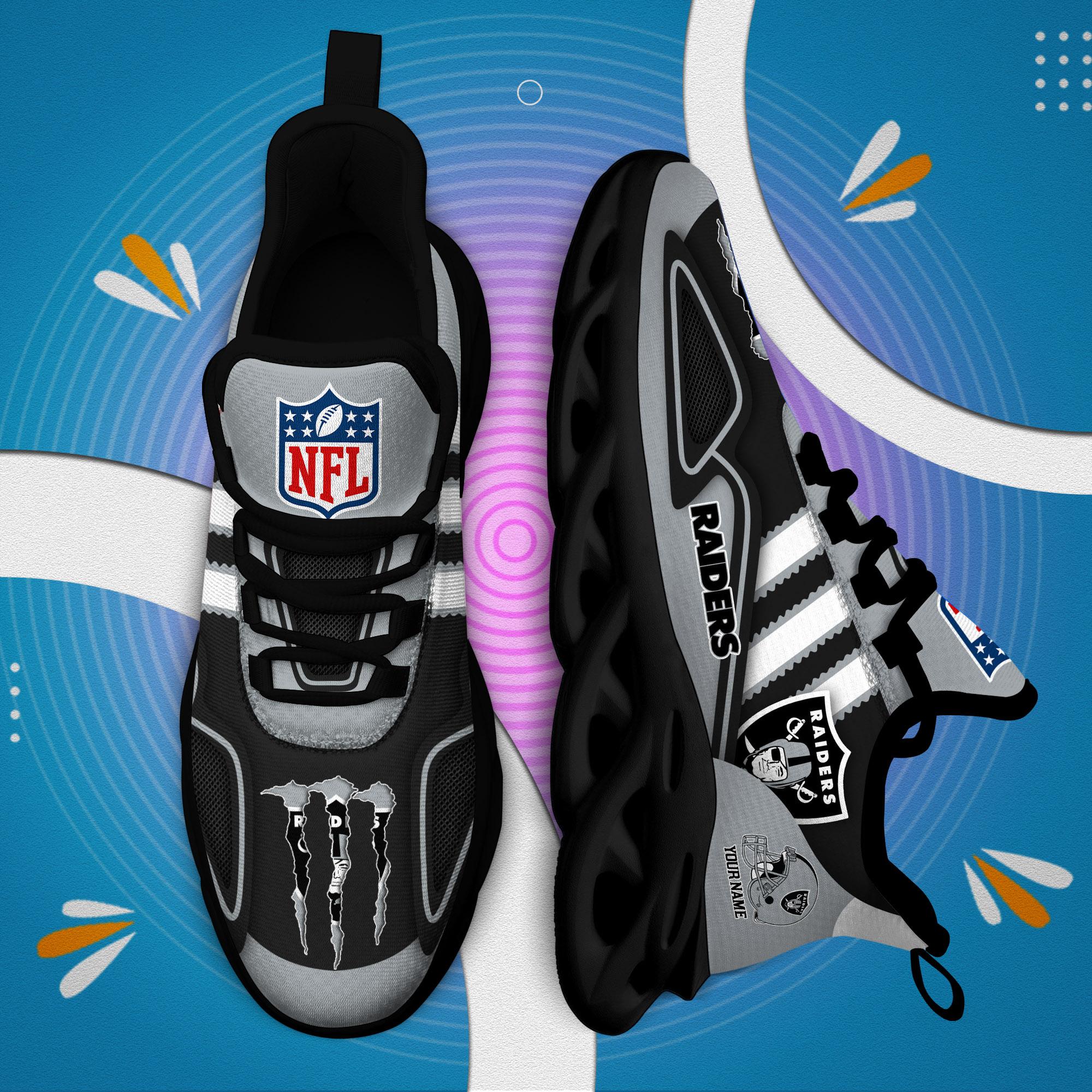 Personalized Las Vegas Raiders Max Soul Shoes Sneakers for Men And Women – NFL Football Fan Shoes, Team Sneakers - Image 4