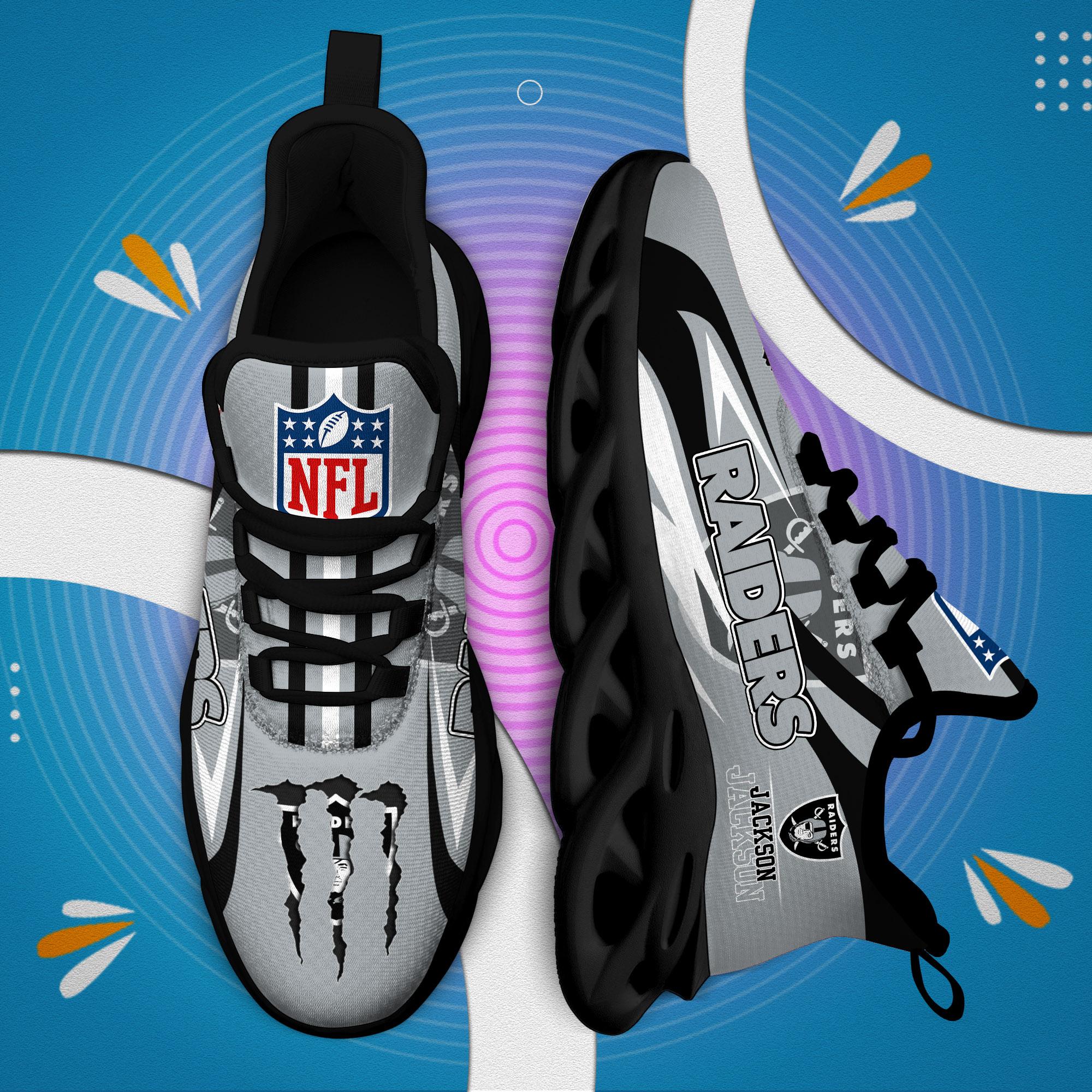 Personalized Las Vegas Raiders Max Soul Shoes Sneakers for Men And Women – NFL Football Fan Shoes, Team Sneakers - Image 5