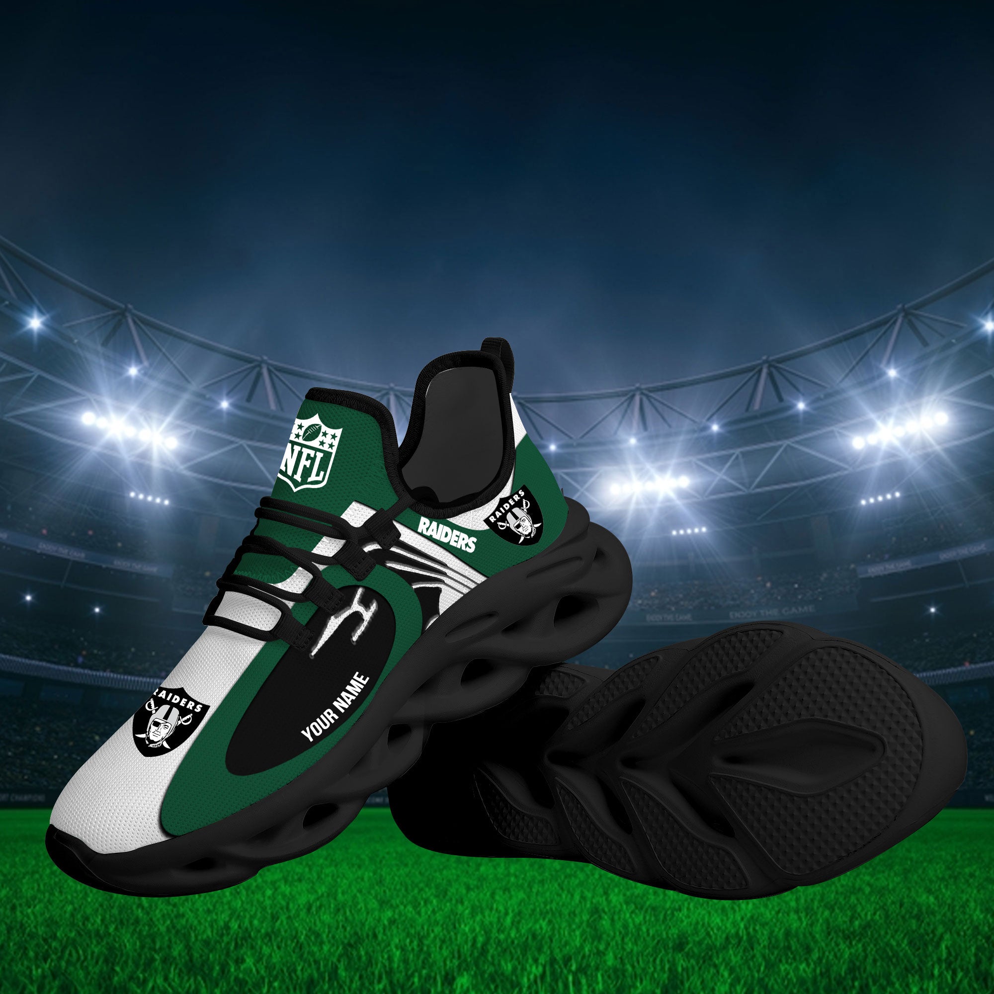 Personalized Las Vegas Raiders Max Soul Shoes Sneakers for Men And Women – NFL Football Fan Shoes, Team Sneakers