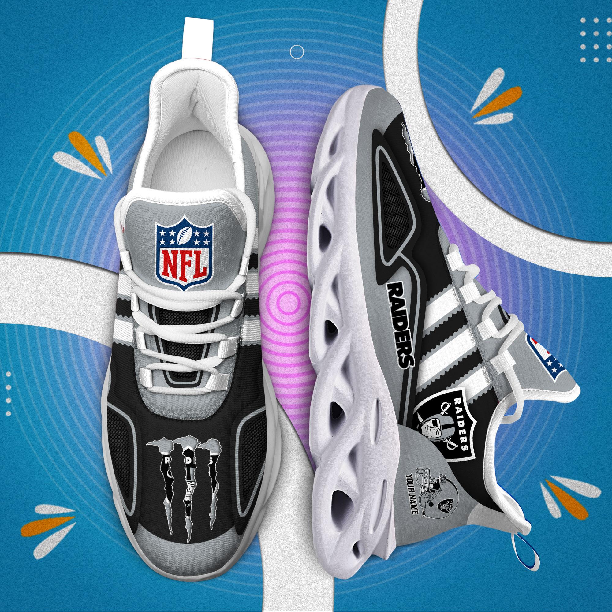 Personalized Las Vegas Raiders Max Soul Shoes Sneakers for Men And Women – NFL Football Fan Shoes, Team Sneakers - Image 5