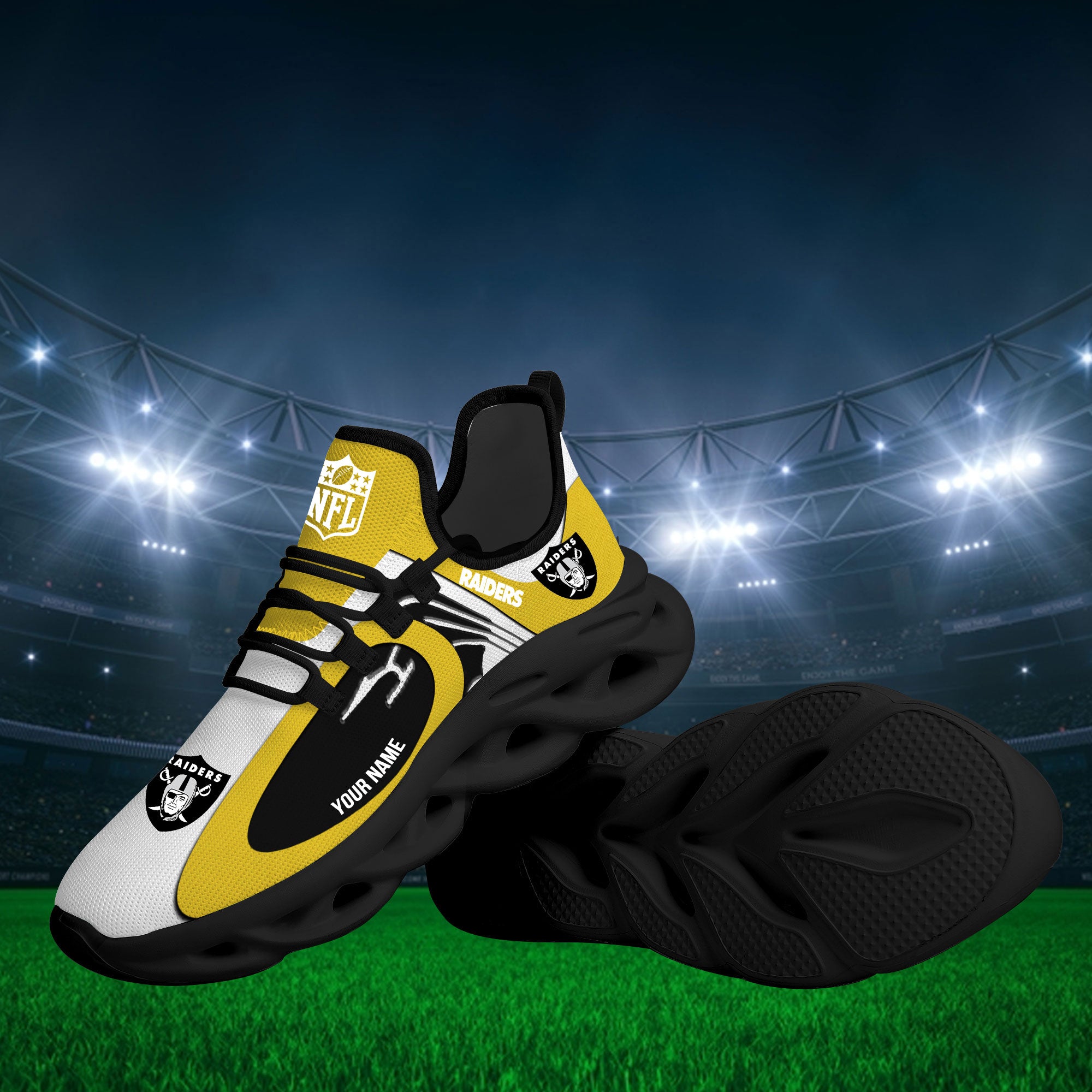 Personalized Las Vegas Raiders Max Soul Shoes Sneakers for Men And Women – NFL Football Fan Shoes, Team Sneakers