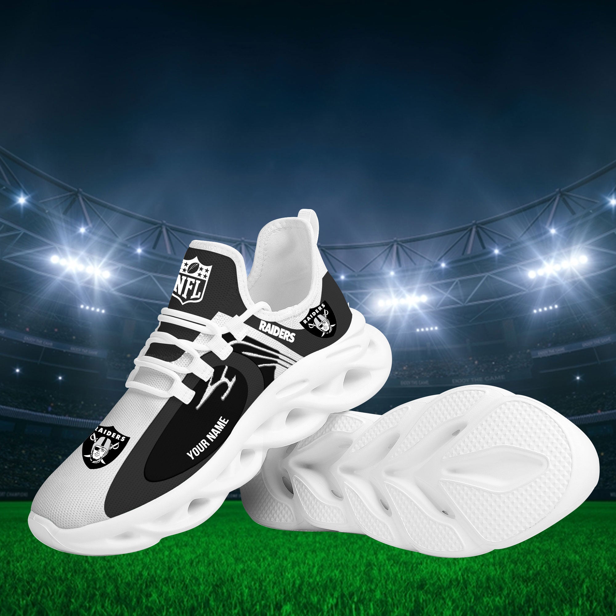 Personalized Las Vegas Raiders Max Soul Shoes Sneakers for Men And Women – NFL Football Fan Shoes, Team Sneakers