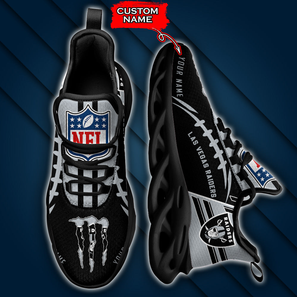 Personalized Las Vegas Raiders Max Soul Shoes Sneakers for Men And Women – NFL Football Fan Shoes, Team Sneakers - Image 4