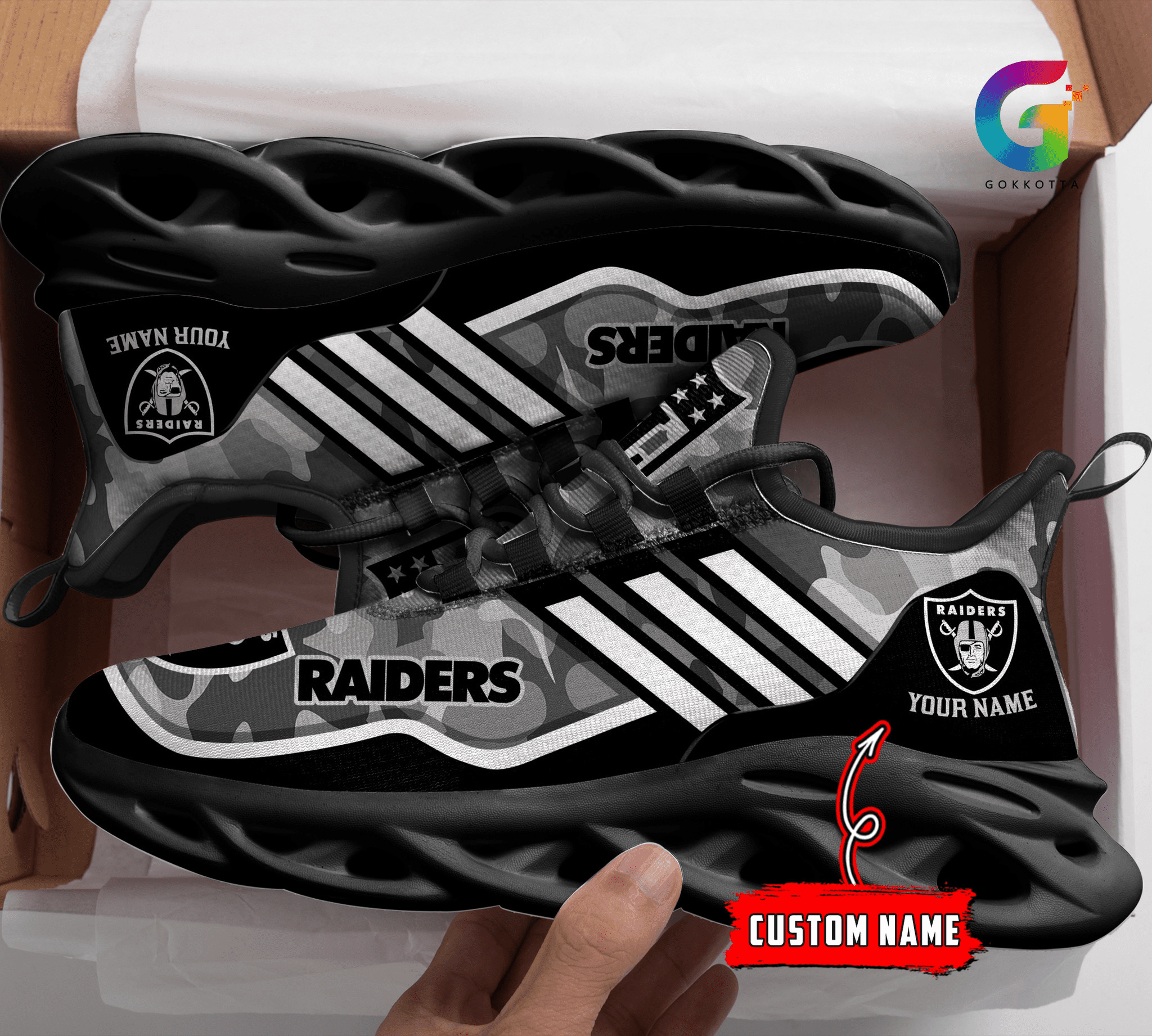 Personalized Las Vegas Raiders Max Soul Shoes Sneakers for Men And Women – NFL Football Fan Shoes, Team Sneakers - Image 3