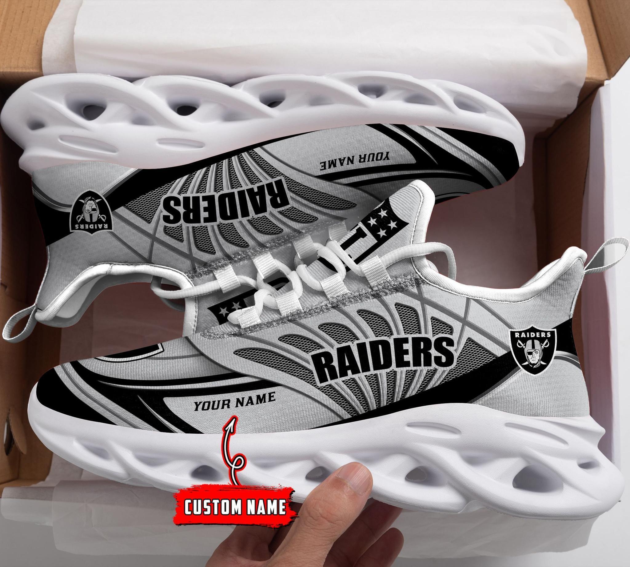 Personalized Las Vegas Raiders Max Soul Shoes Sneakers for Men And Women – NFL Football Fan Shoes, Team Sneakers