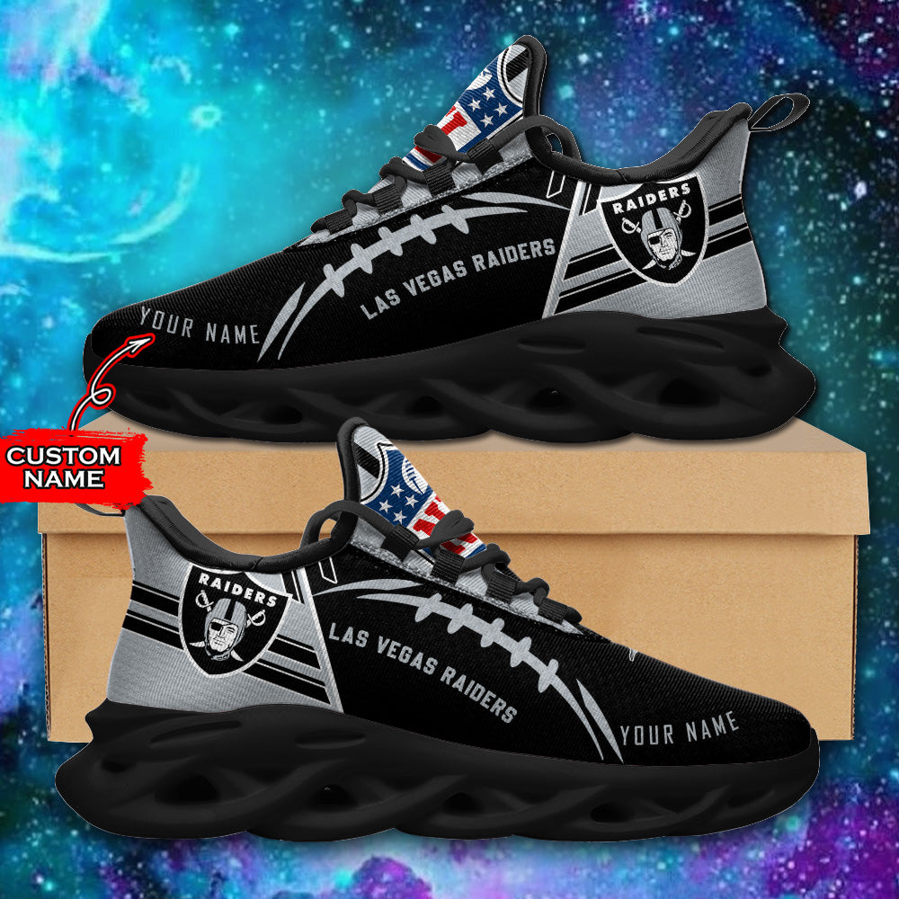 Personalized Las Vegas Raiders Max Soul Shoes Sneakers for Men And Women – NFL Football Fan Shoes, Team Sneakers - Image 3