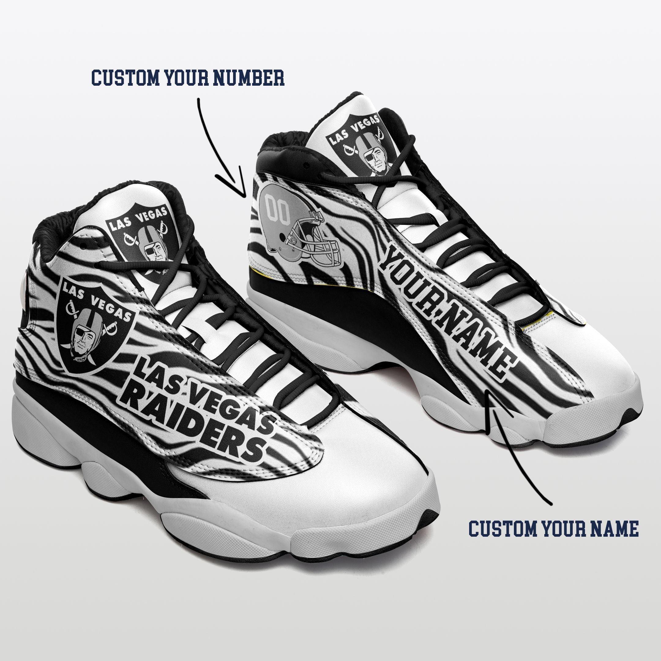 Personalized Las Vegas Raiders NFL JD13 Sneakers Shoes for Men & Women | Custom Fan Gift
