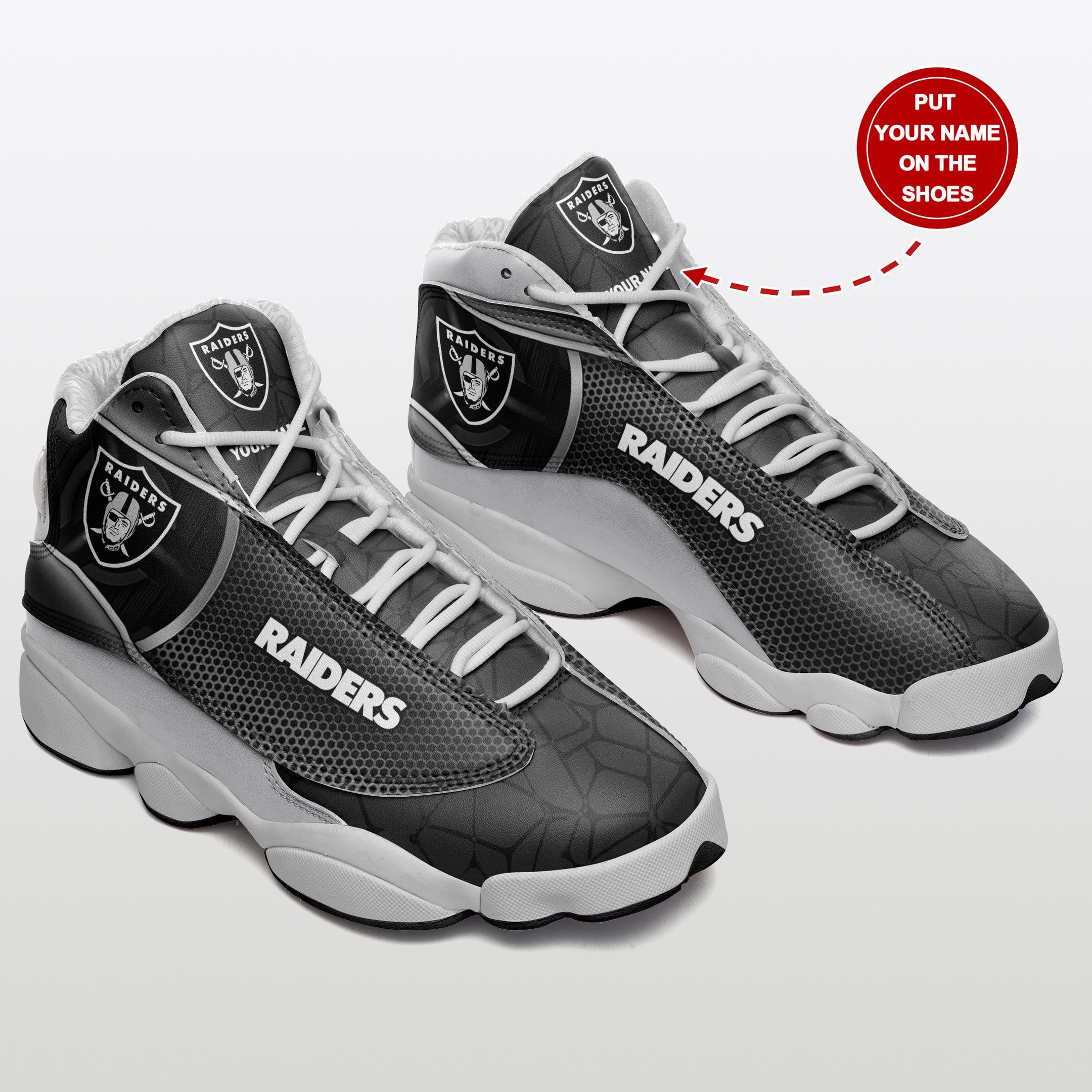 Personalized Las Vegas Raiders NFL JD13 Sneakers Shoes for Men & Women | Custom Fan Gift