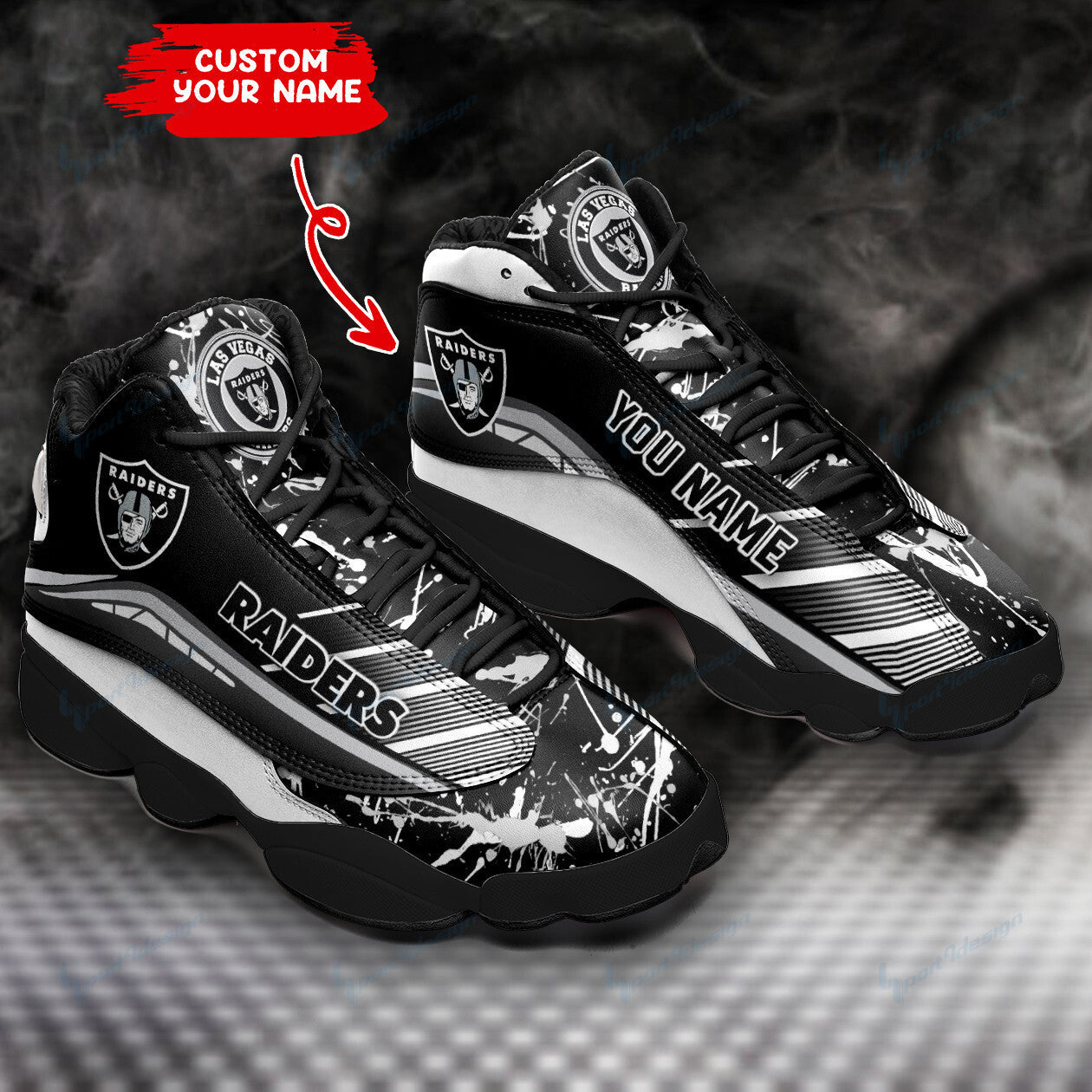 Personalized Las Vegas Raiders NFL JD13 Sneakers Shoes for Men & Women | Custom Fan Gift