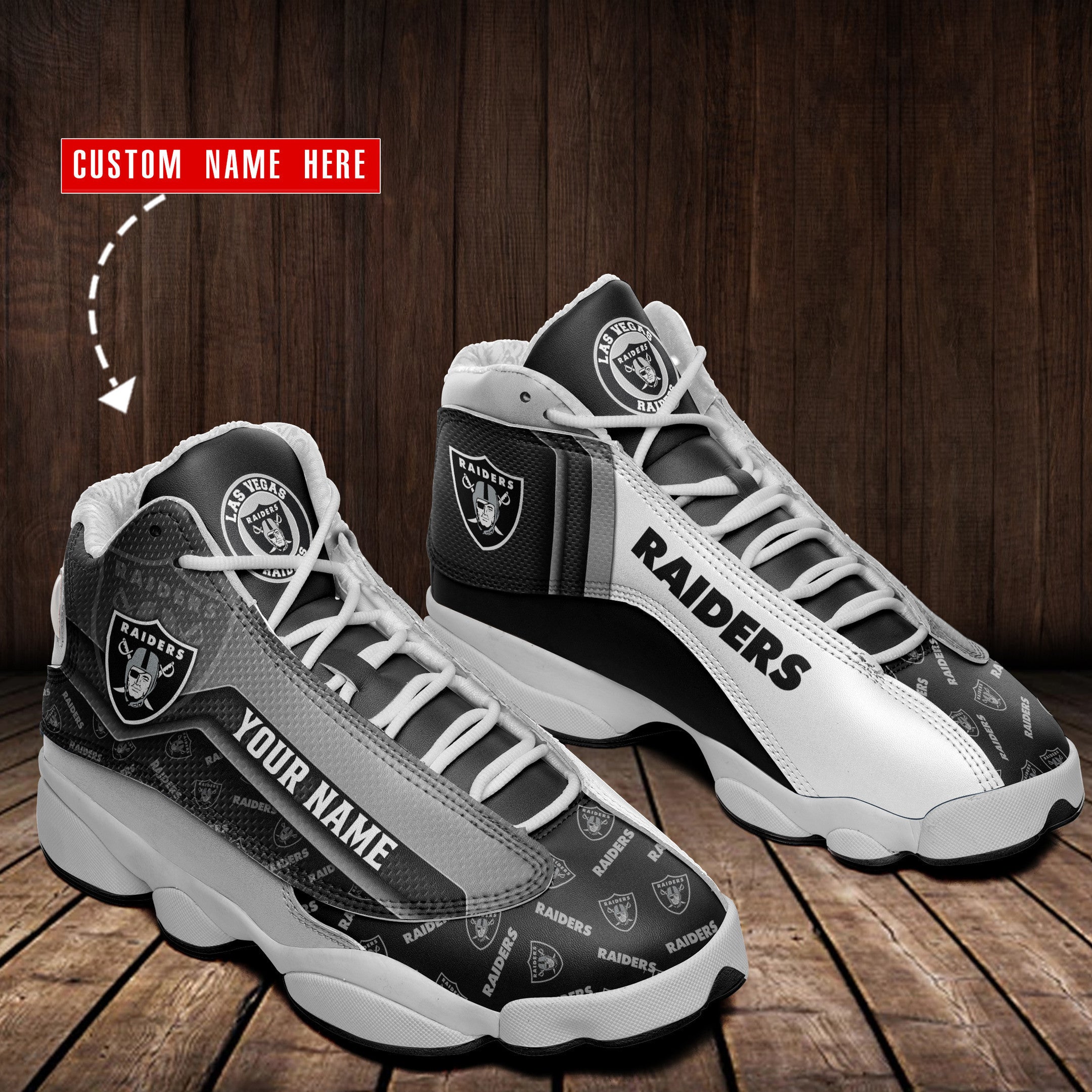 Personalized Las Vegas Raiders NFL JD13 Sneakers Shoes for Men & Women | Custom Fan Gift