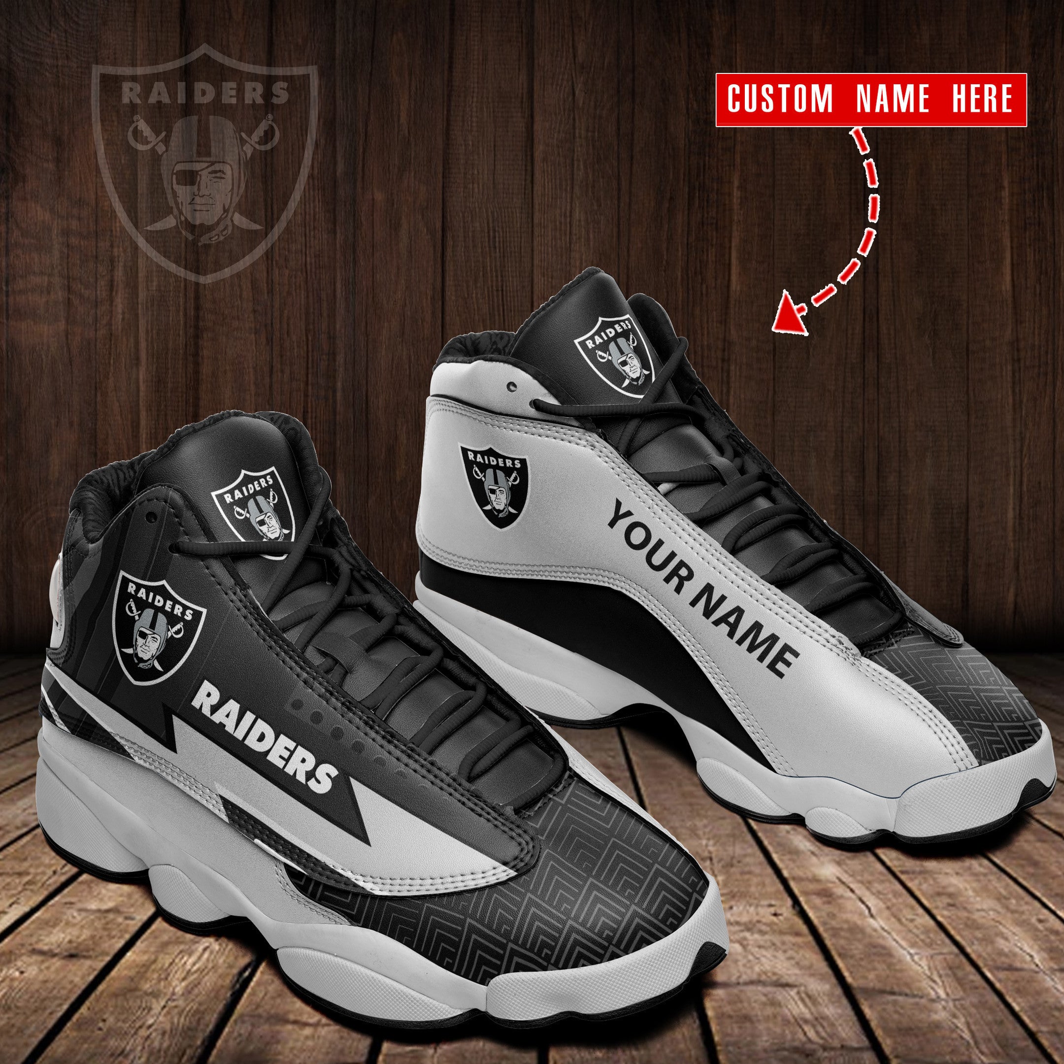 Personalized Las Vegas Raiders NFL JD13 Sneakers Shoes for Men & Women | Custom Fan Gift