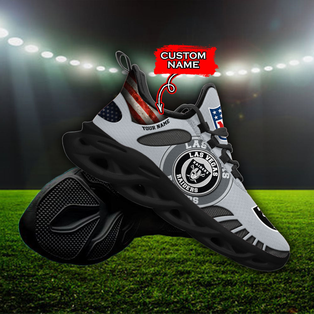 Personalized Las Vegas Raiders NFL Max Soul Shoes Sneakers for Men And Women – NFL Football Fan Shoes, Team Sneakers - Image 4