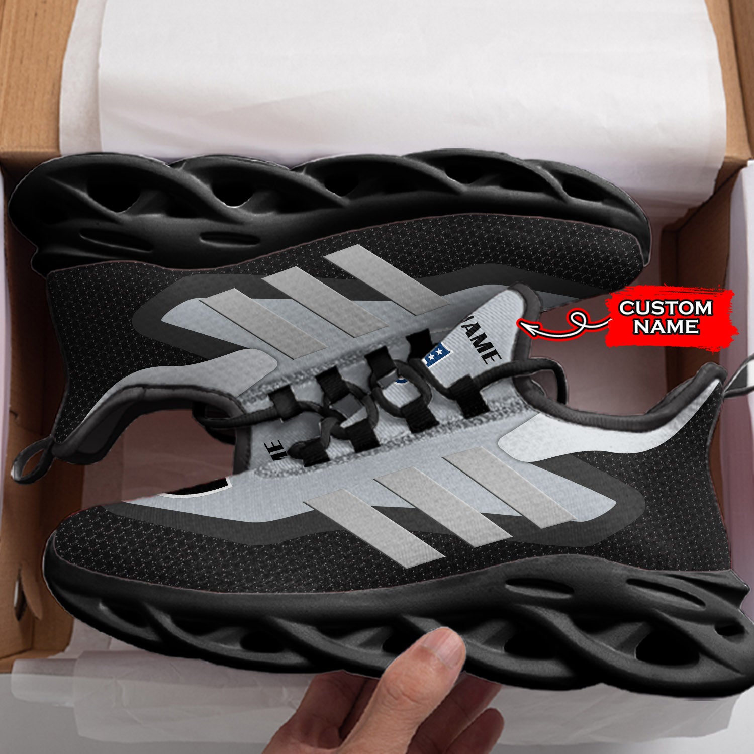 Personalized Las Vegas Raiders NFL Max Soul Shoes Sneakers for Men And Women – NFL Football Fan Shoes, Team Sneakers - Image 4
