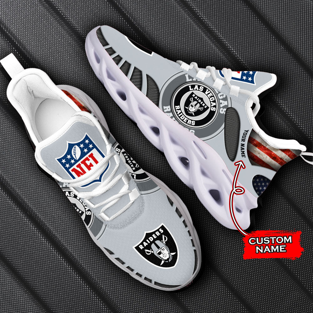 Personalized Las Vegas Raiders NFL Max Soul Shoes Sneakers for Men And Women – NFL Football Fan Shoes, Team Sneakers - Image 5