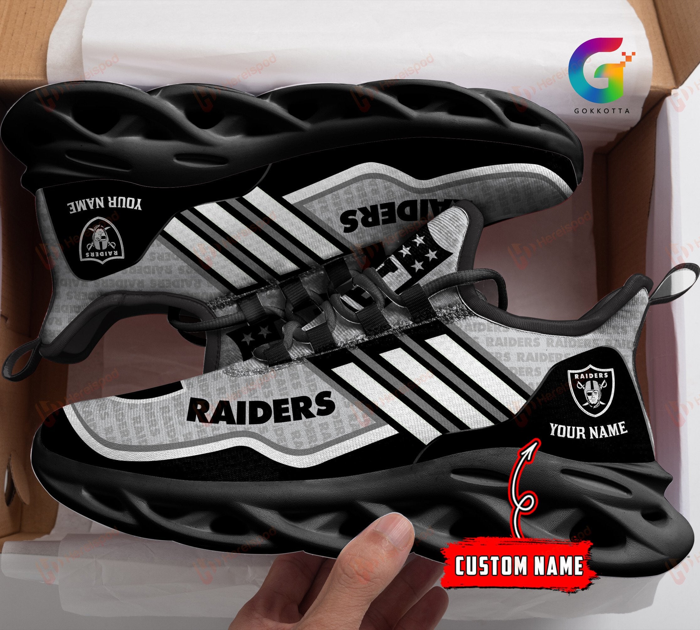 Personalized Las Vegas Raiders NFL Max Soul Shoes Sneakers for Men And Women – NFL Football Fan Shoes, Team Sneakers