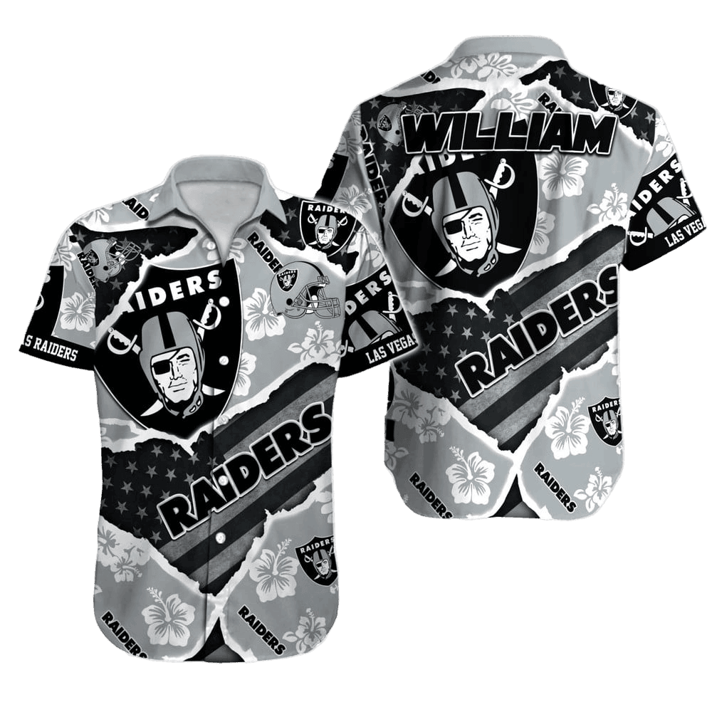 Personalized Las Vegas Raiders Patriotic Tropic Aloha Hawaiian Shirt for Men & Women