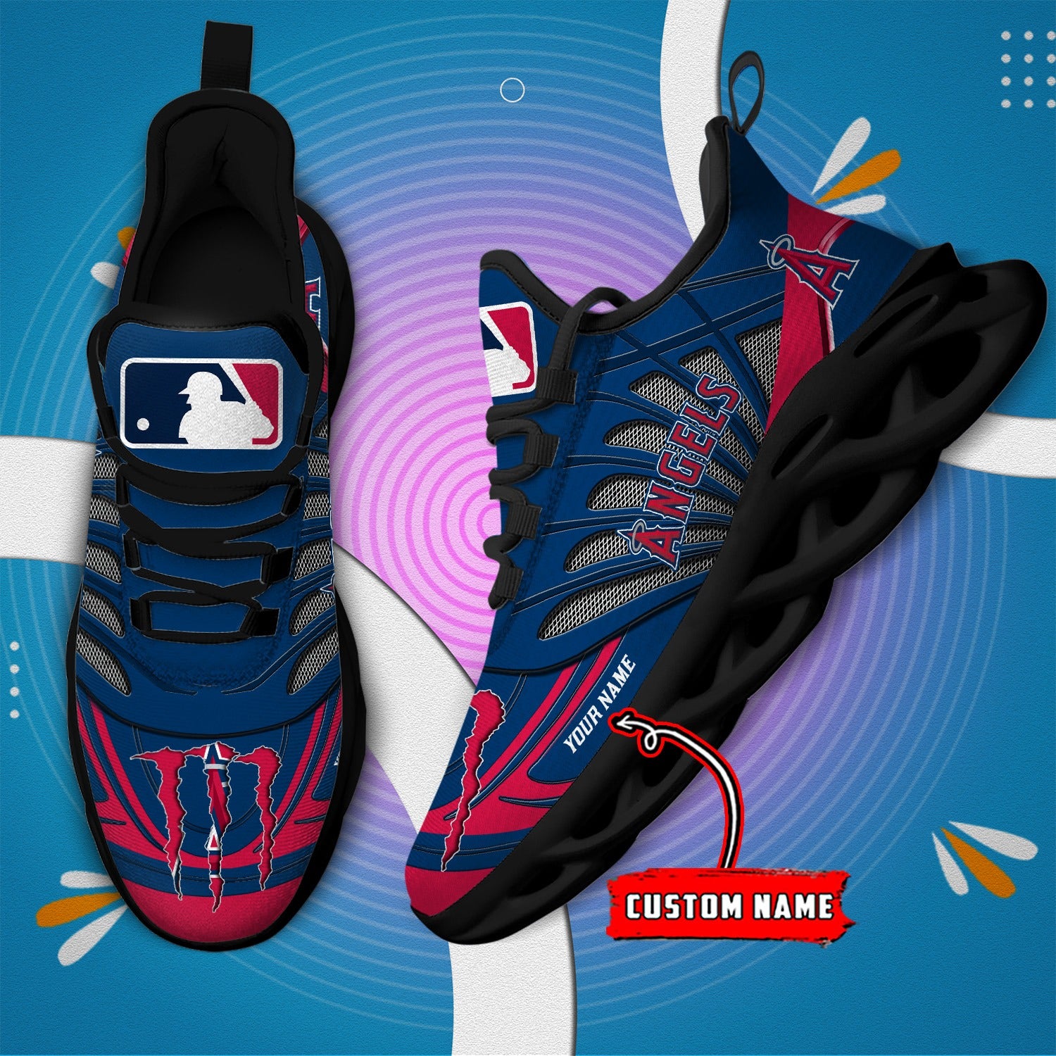 Personalized Los Angeles Angels MLB Max Soul Shoes Sneakers for Men And Women – MLB Baseball Fan Shoes, Team Sneakers - Image 3