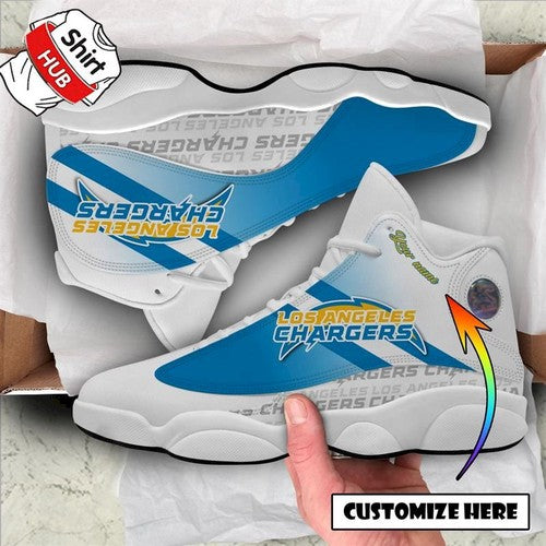 Personalized Los Angeles Chargers JD13 Sneakers Shoes for Men & Women | Custom Fan Gift