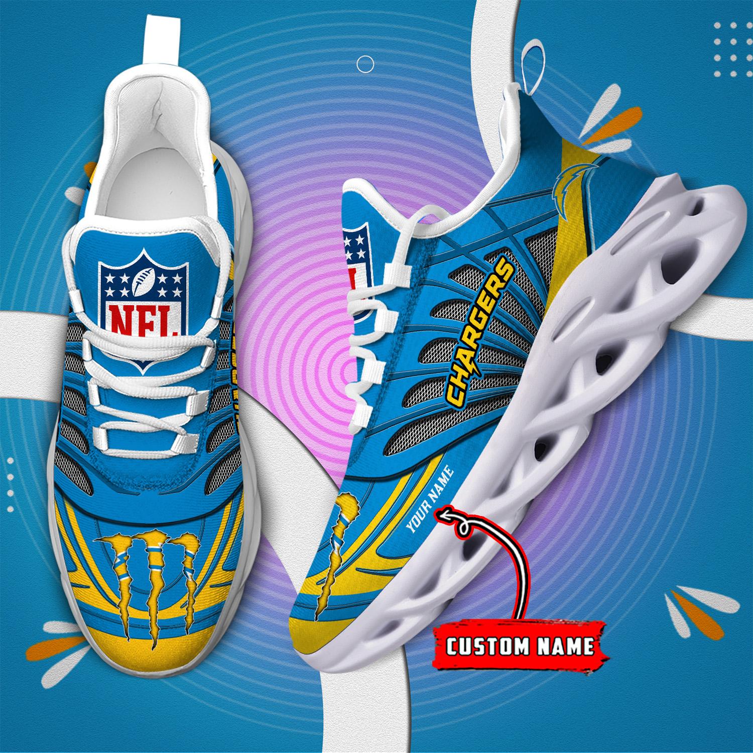 Personalized Los Angeles Chargers Max Soul Shoes Sneakers for Men And Women – NFL Football Fan Shoes, Team Sneakers - Image 8