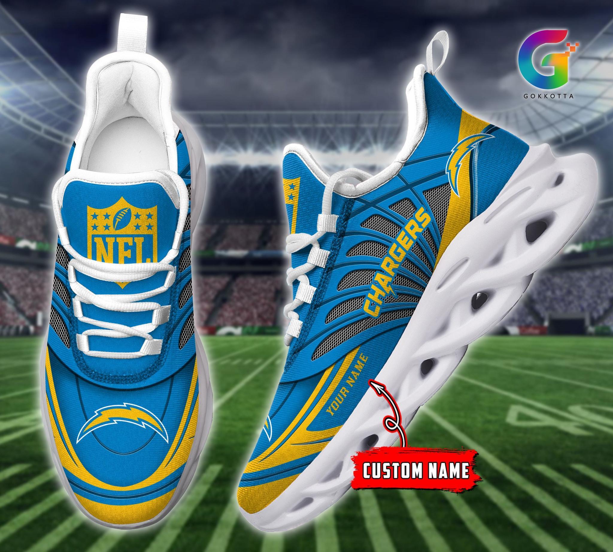 Personalized Los Angeles Chargers Max Soul Shoes Sneakers for Men And Women – NFL Football Fan Shoes, Team Sneakers