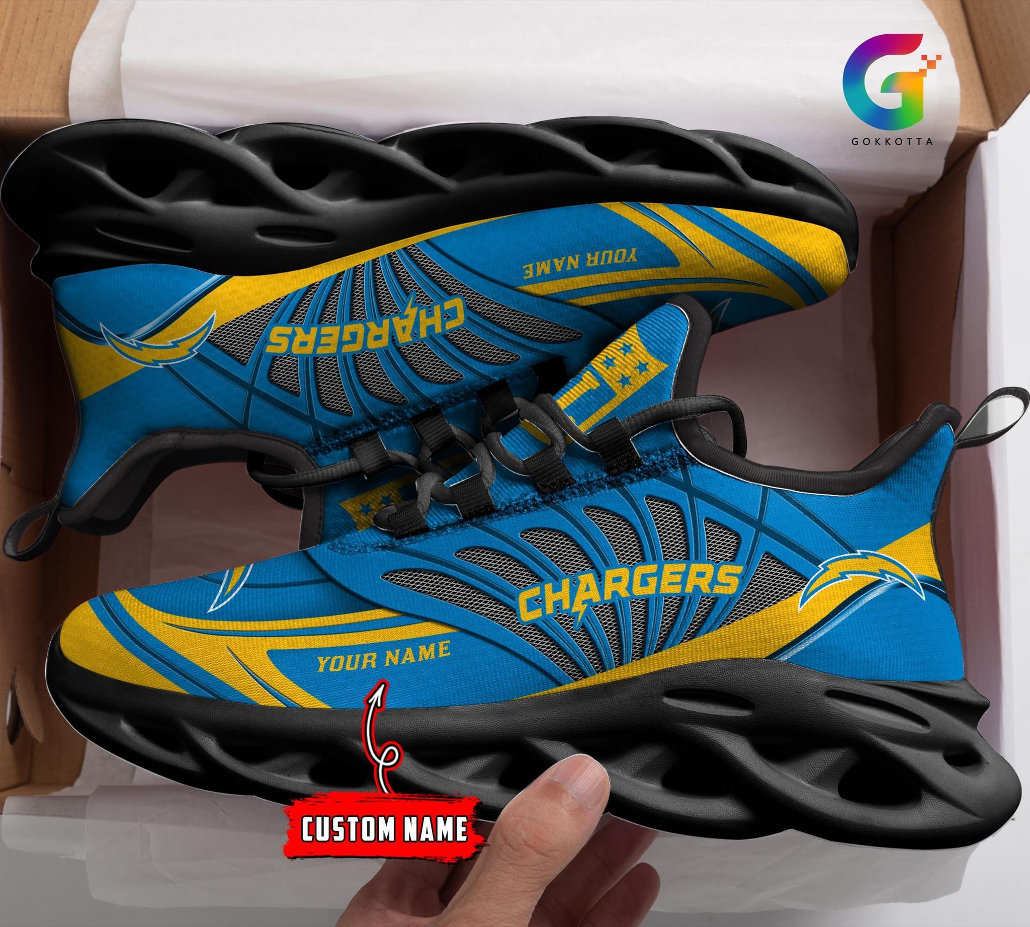 Personalized Los Angeles Chargers Max Soul Shoes Sneakers for Men And Women – NFL Football Fan Shoes, Team Sneakers - Image 4