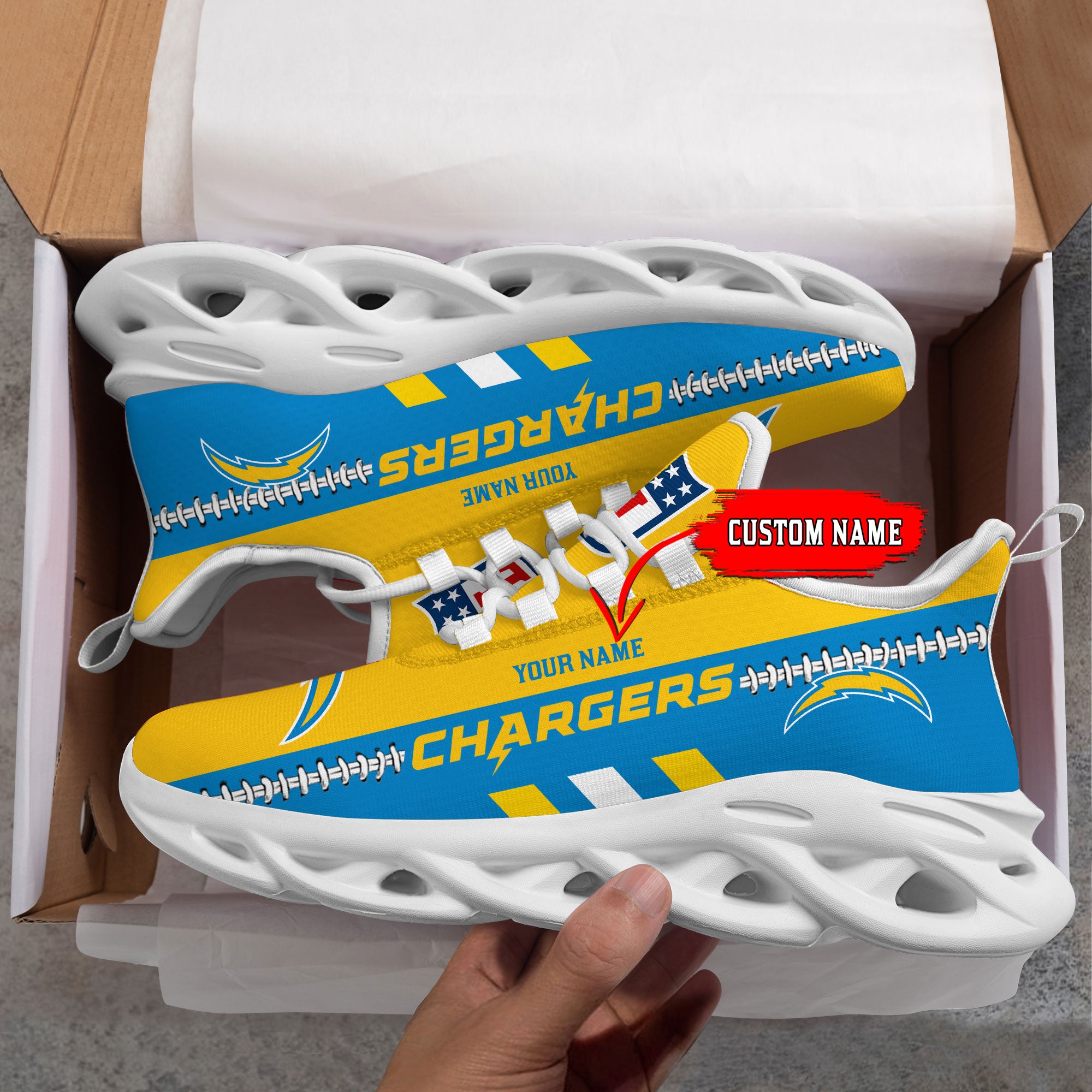 Personalized Los Angeles Chargers Max Soul Shoes Sneakers for Men And Women – NFL Football Fan Shoes, Team Sneakers - Image 3