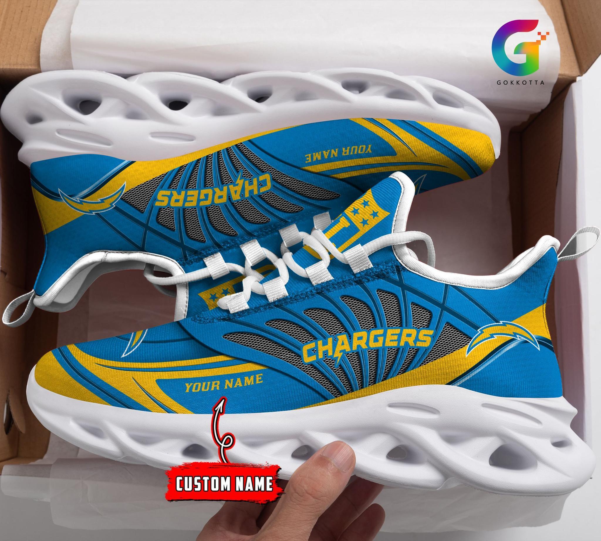 Personalized Los Angeles Chargers Max Soul Shoes Sneakers for Men And Women – NFL Football Fan Shoes, Team Sneakers - Image 3
